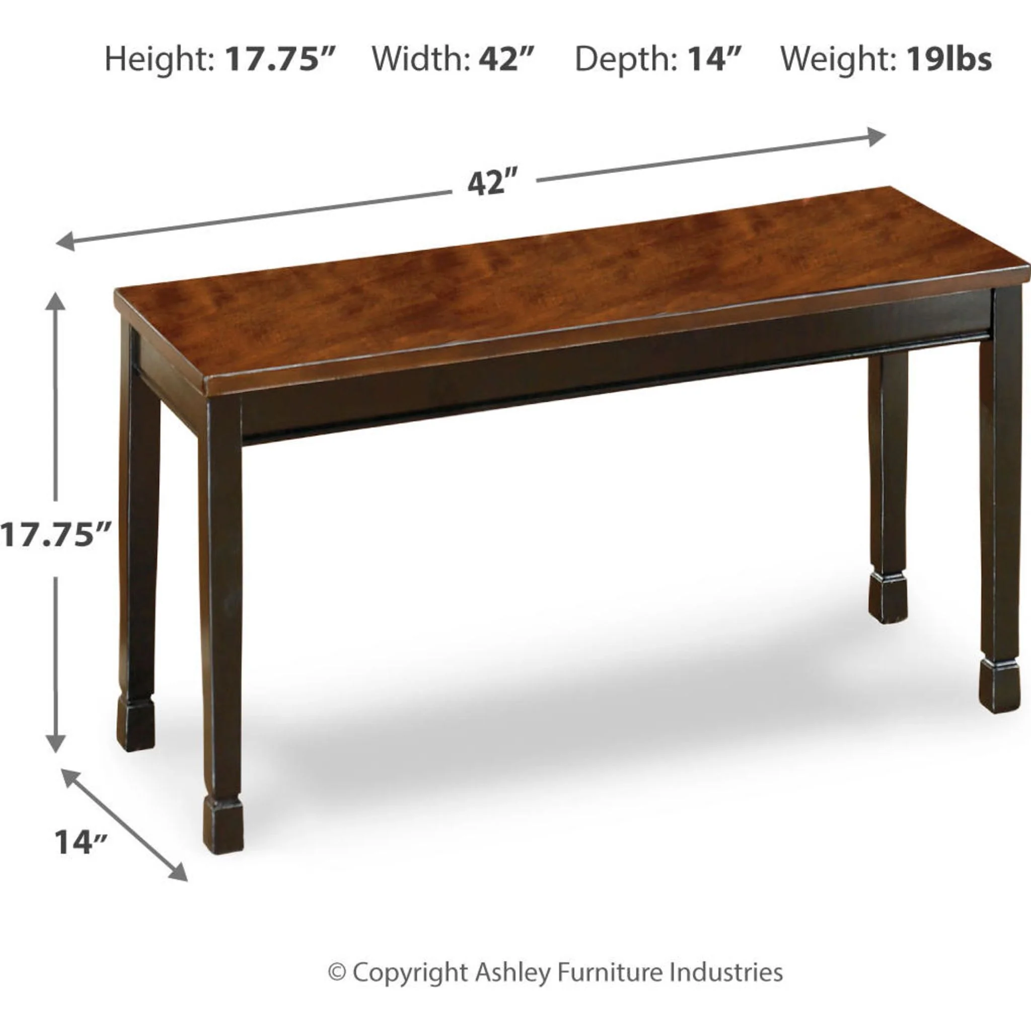 Owingsville Dining Bench - Black/Brown - (D580-00) - Image 20