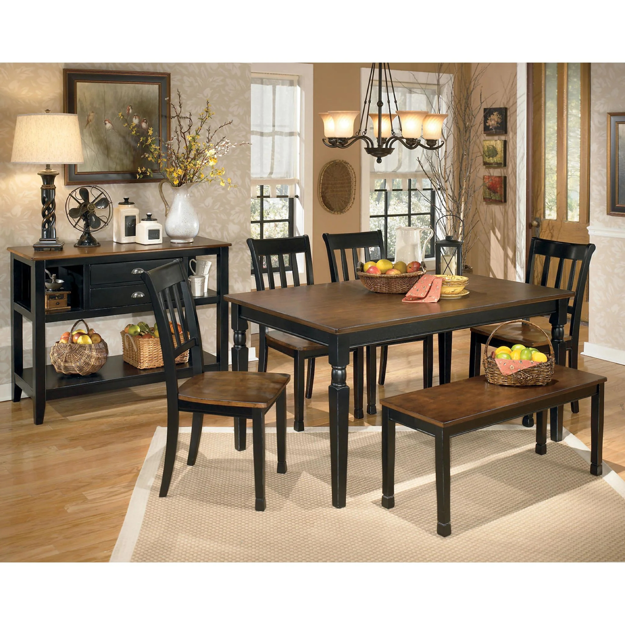 Owingsville Dining Bench - Black/Brown - (D580-00) - Image 26