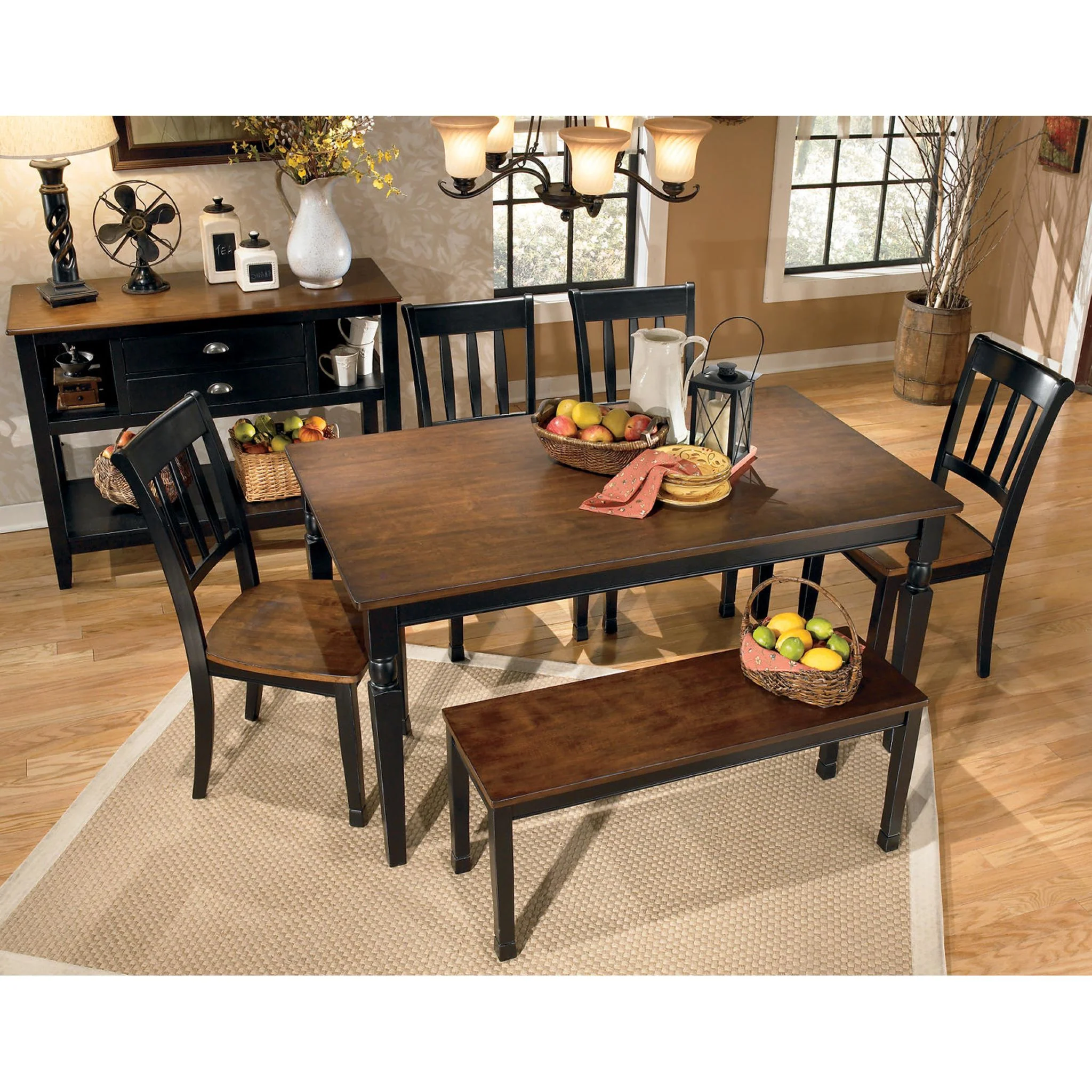 Owingsville Dining Bench - Black/Brown - (D580-00) - Image 28