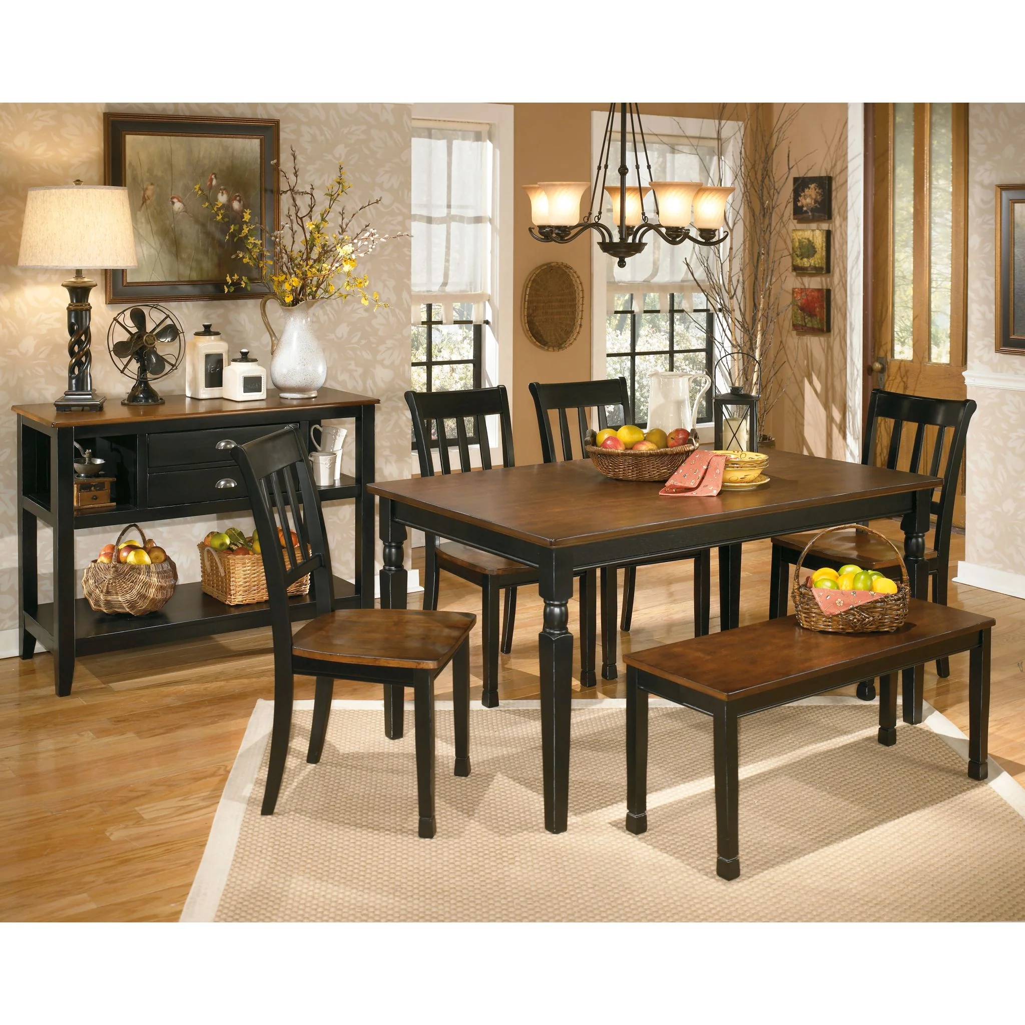 Owingsville Dining Bench - Black/Brown - (D580-00) - Image 5