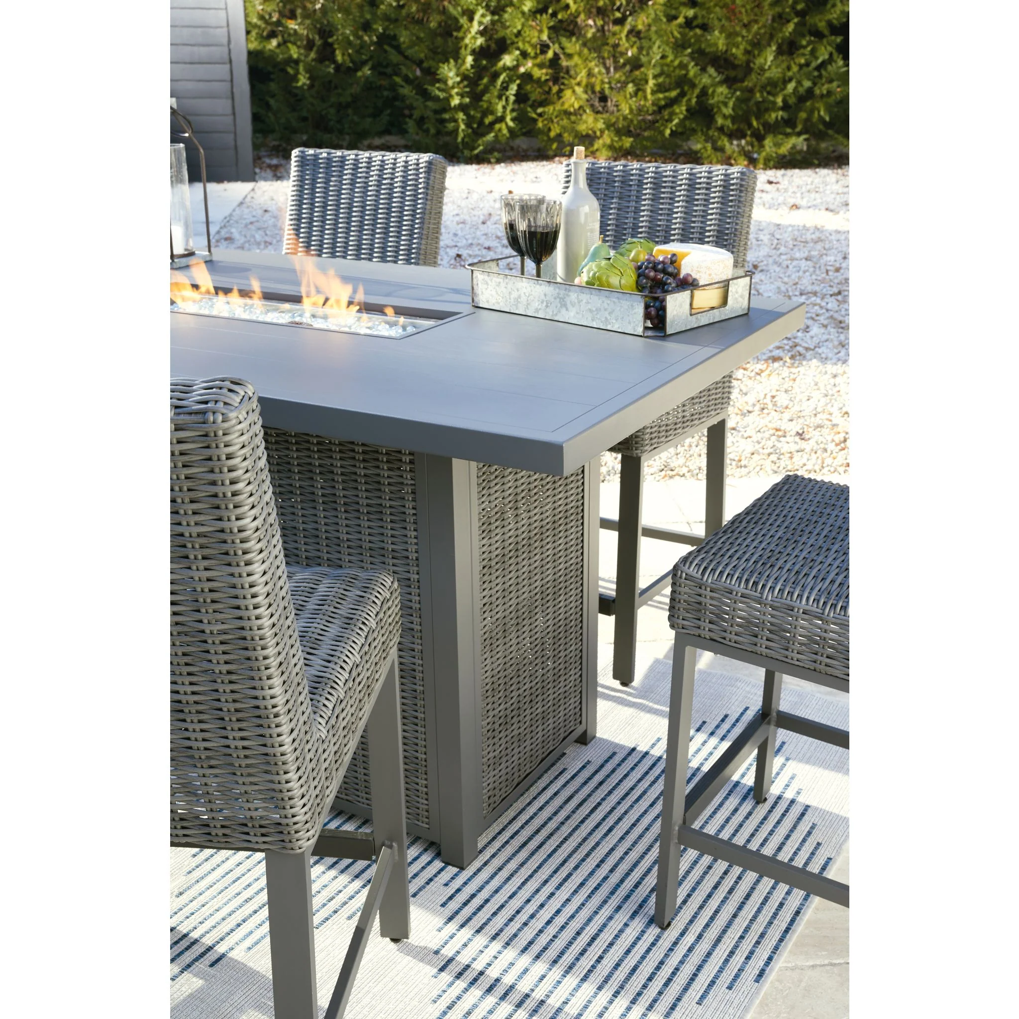 Palazzo 5 Piece Outdoor Dining Set - Gray - Image 5