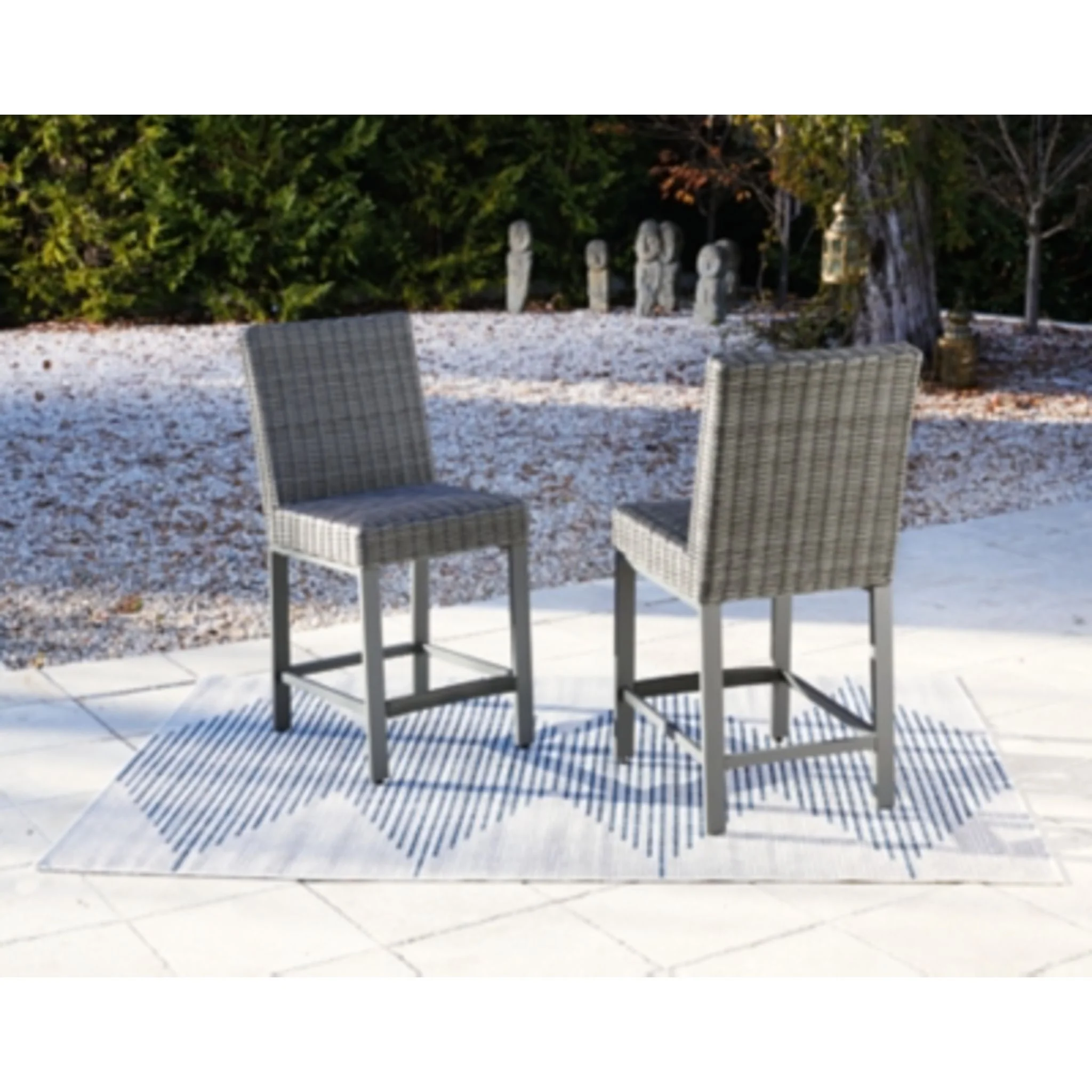 Palazzo Outdoor Barstool (set of 2) - Gray - Image 5