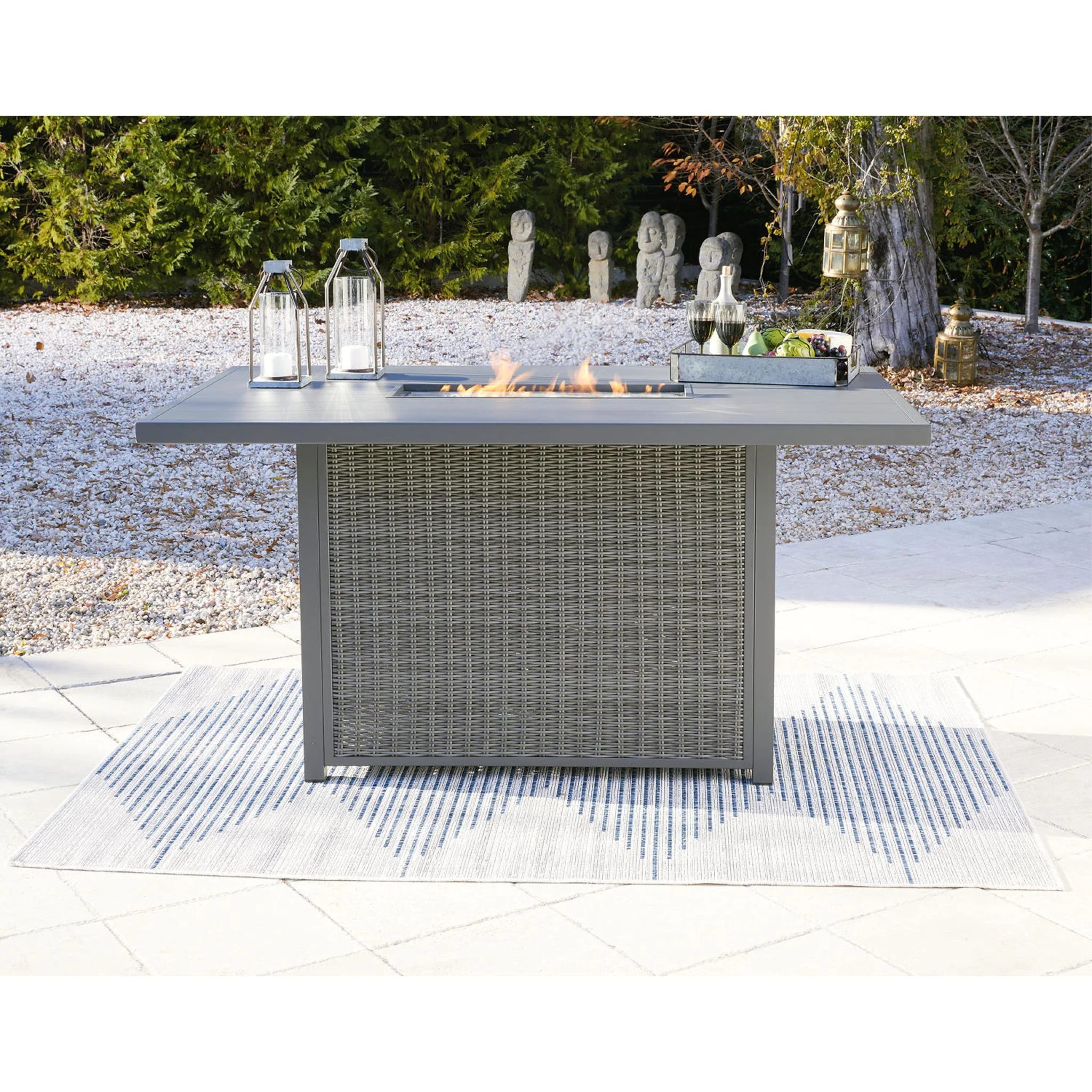 Palazzo Outdoor Bar Table with Fire Pit - Gray - Image 2