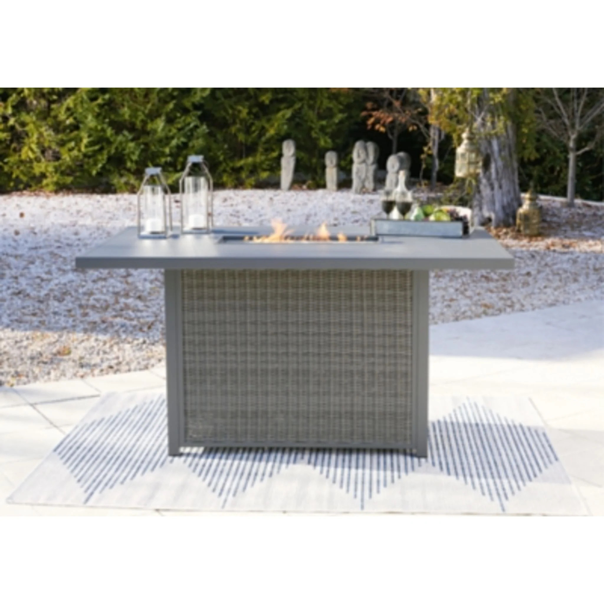 Palazzo Outdoor Bar Table with Fire Pit - Gray - Image 7