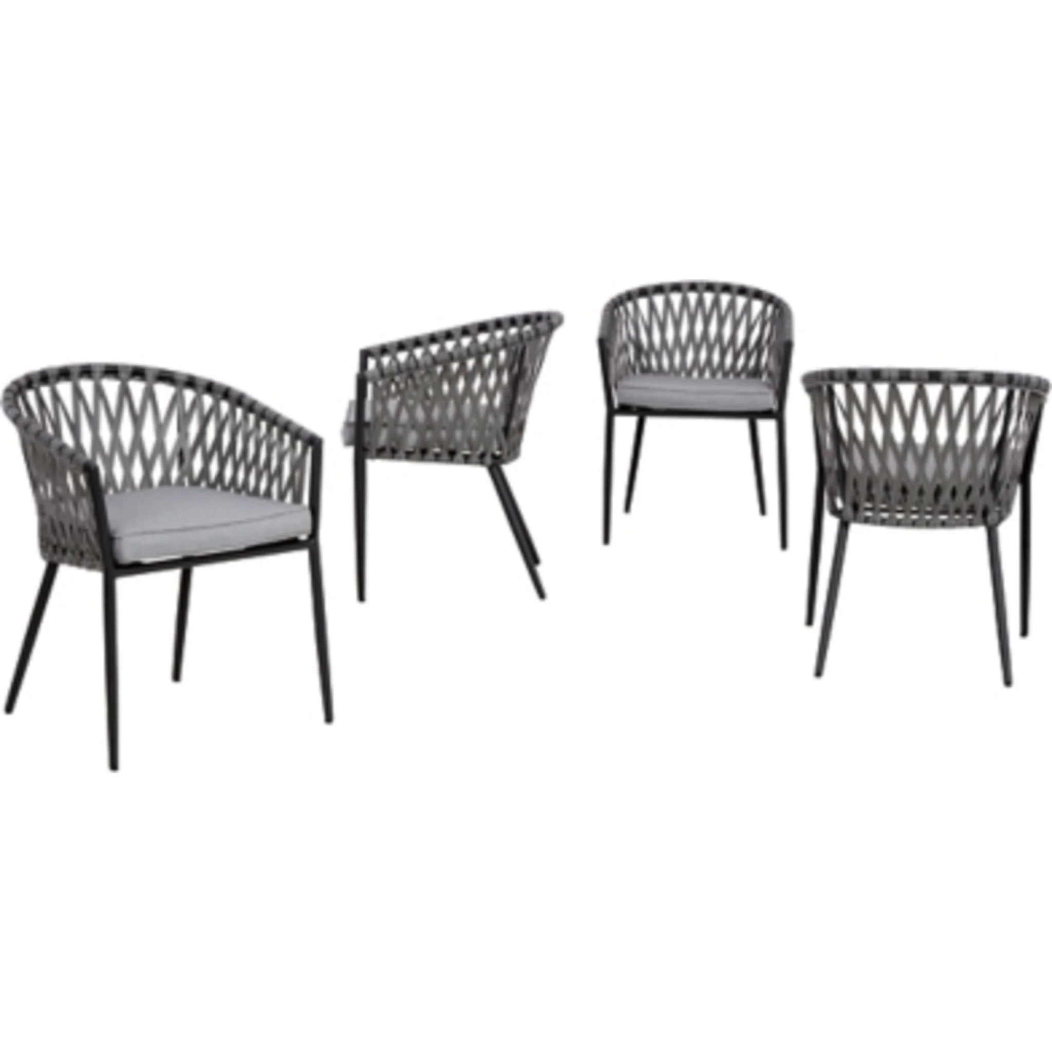 Palm Bliss Outdoor Dining Chair (set of 4) - Gray - Image 3