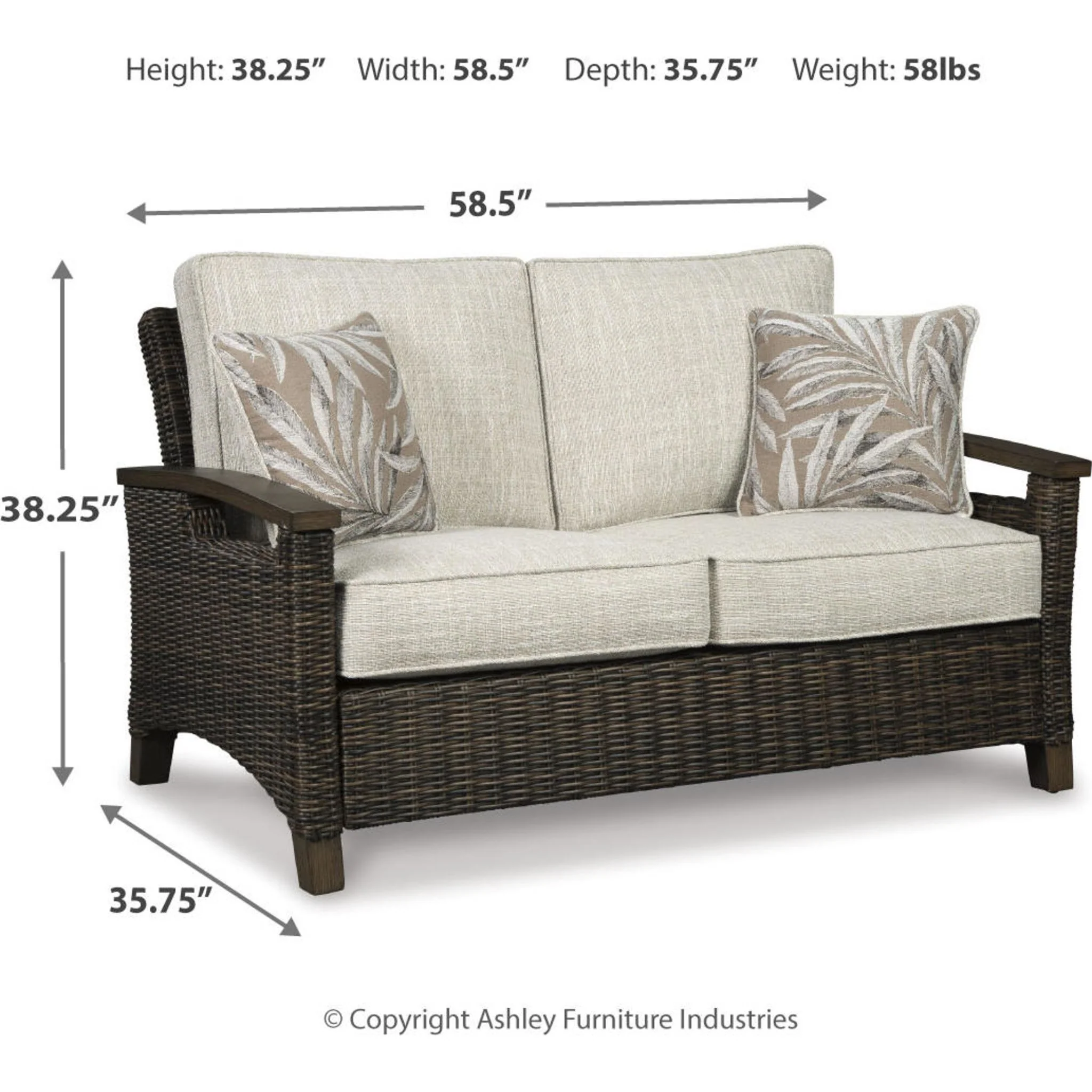 Paradise Trail 2 Piece Outdoor Seating - Medium Brown - Image 6