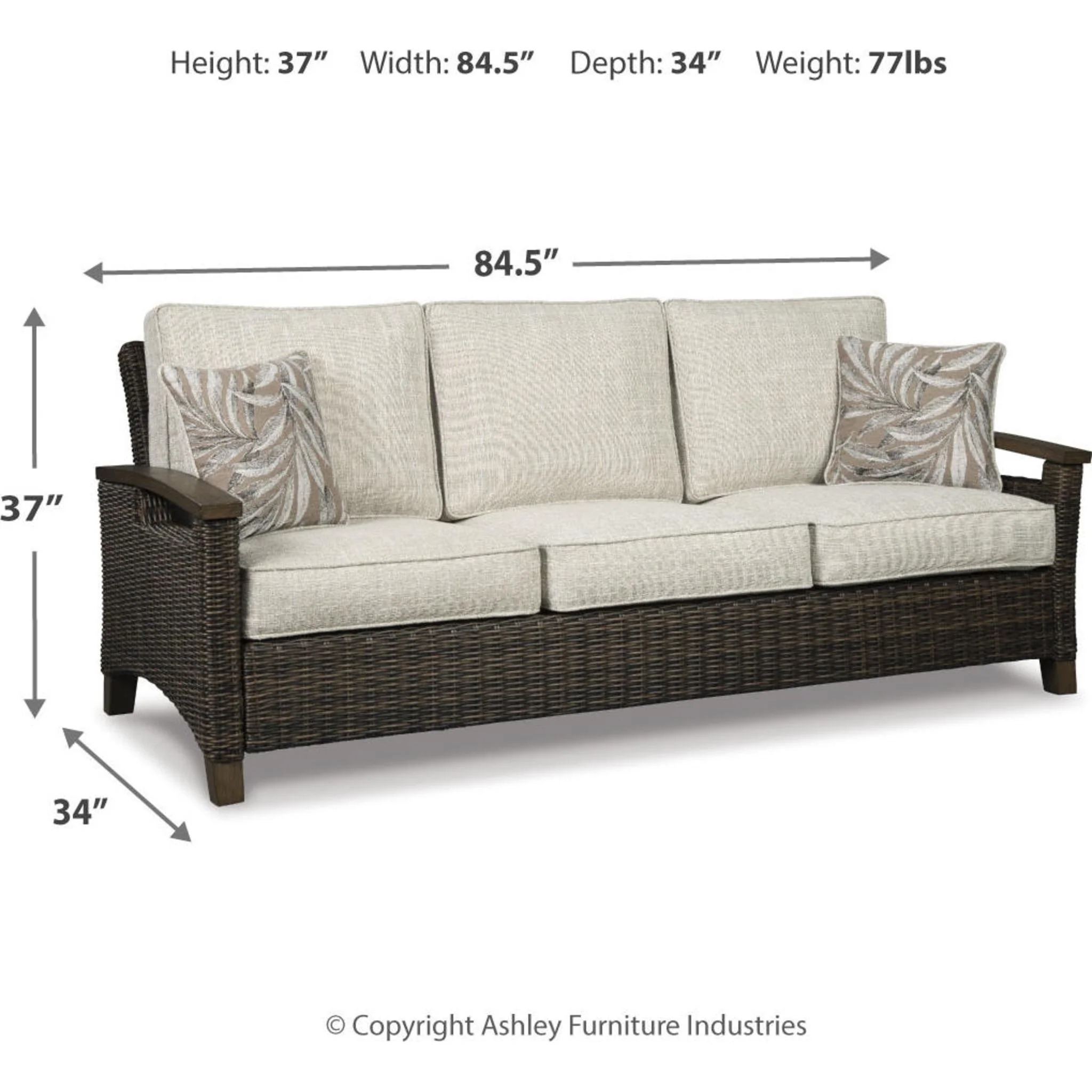 Paradise Trail 2 Piece Outdoor Seating - Medium Brown - Image 8