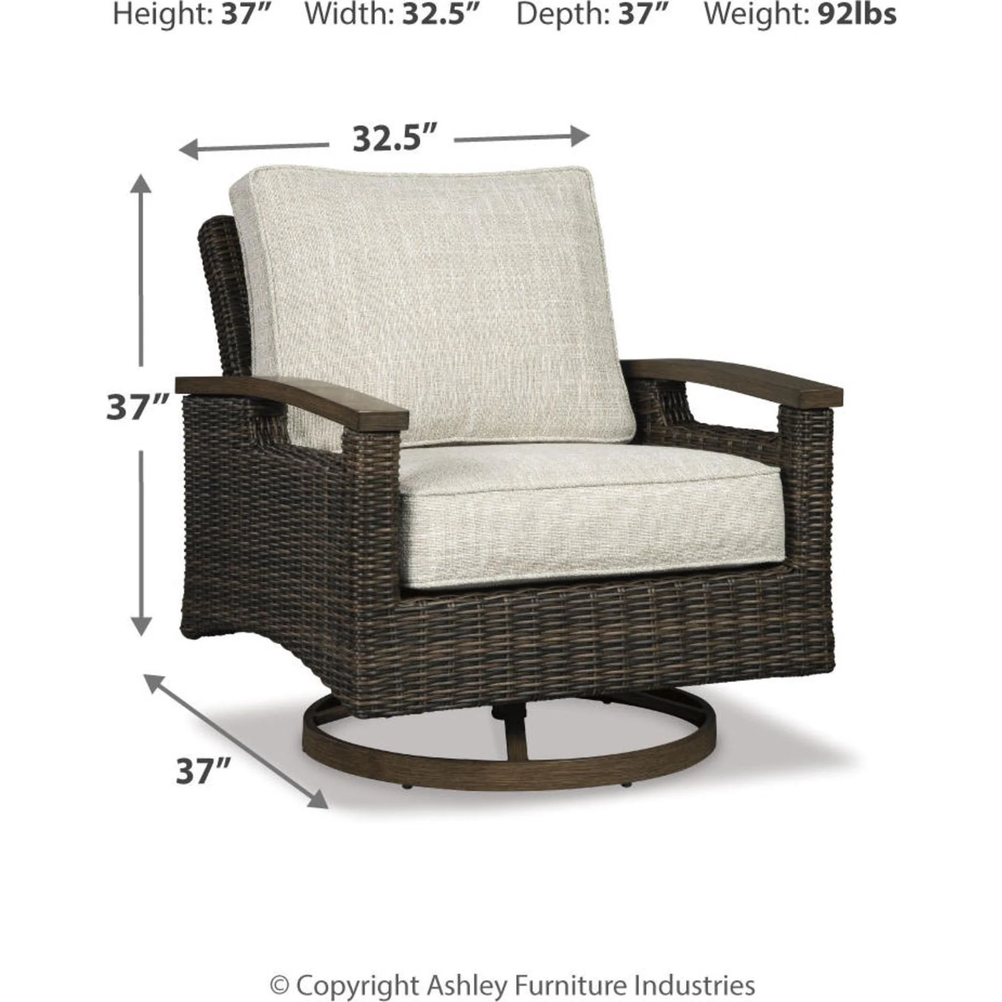 Paradise Trail 3 Piece Outdoor Seating - Medium Brown - Image 6