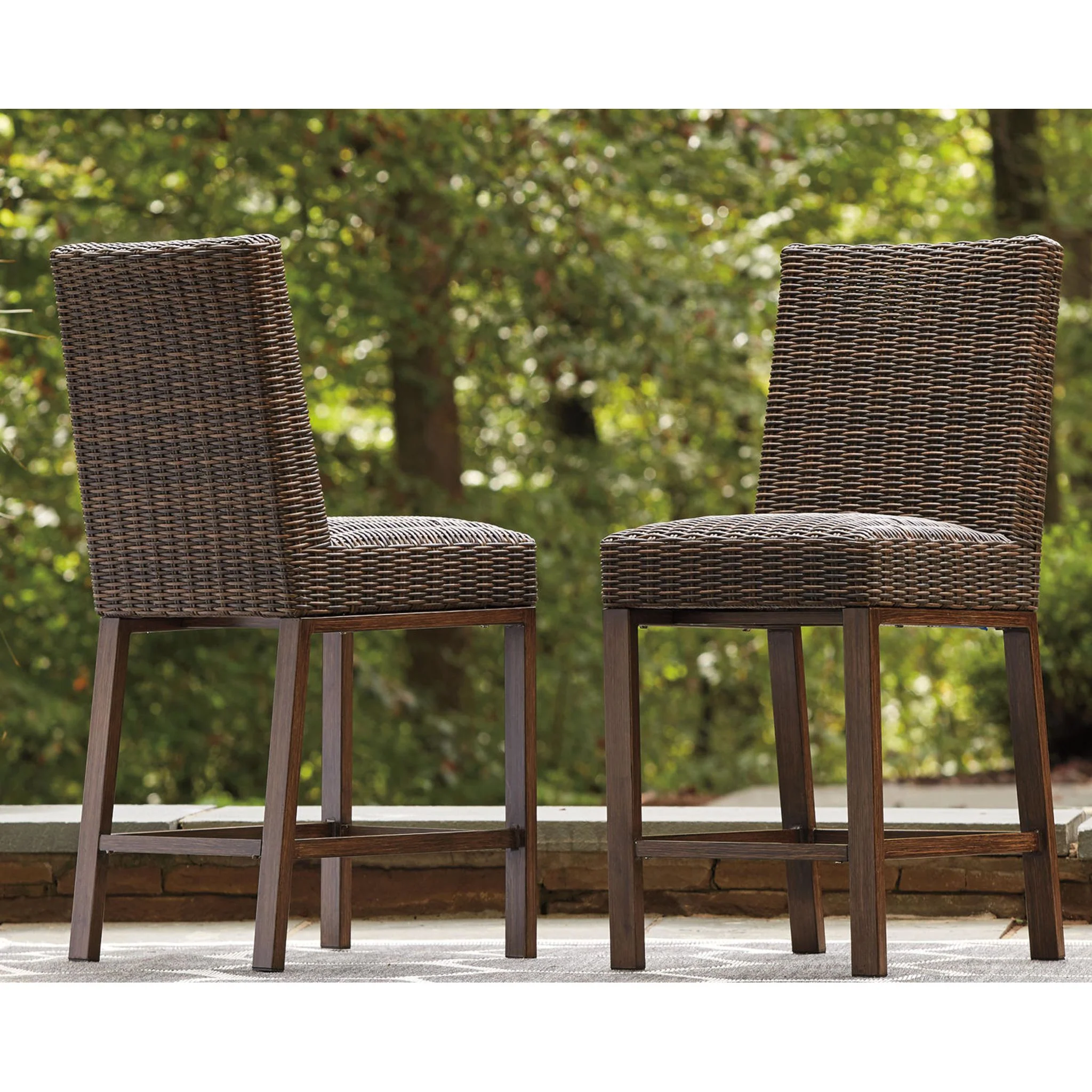 Paradise Trail Outdoor Barstool (set of 2) - Medium Brown - Image 10