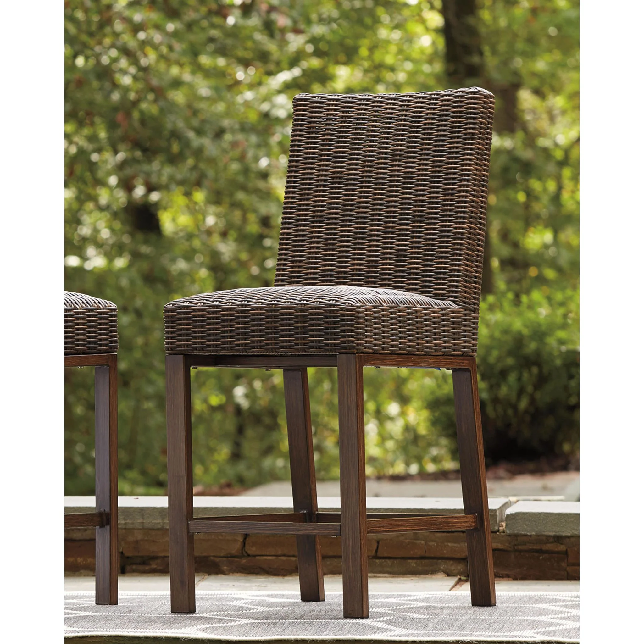 Paradise Trail Outdoor Barstool (set of 2) - Medium Brown - Image 23