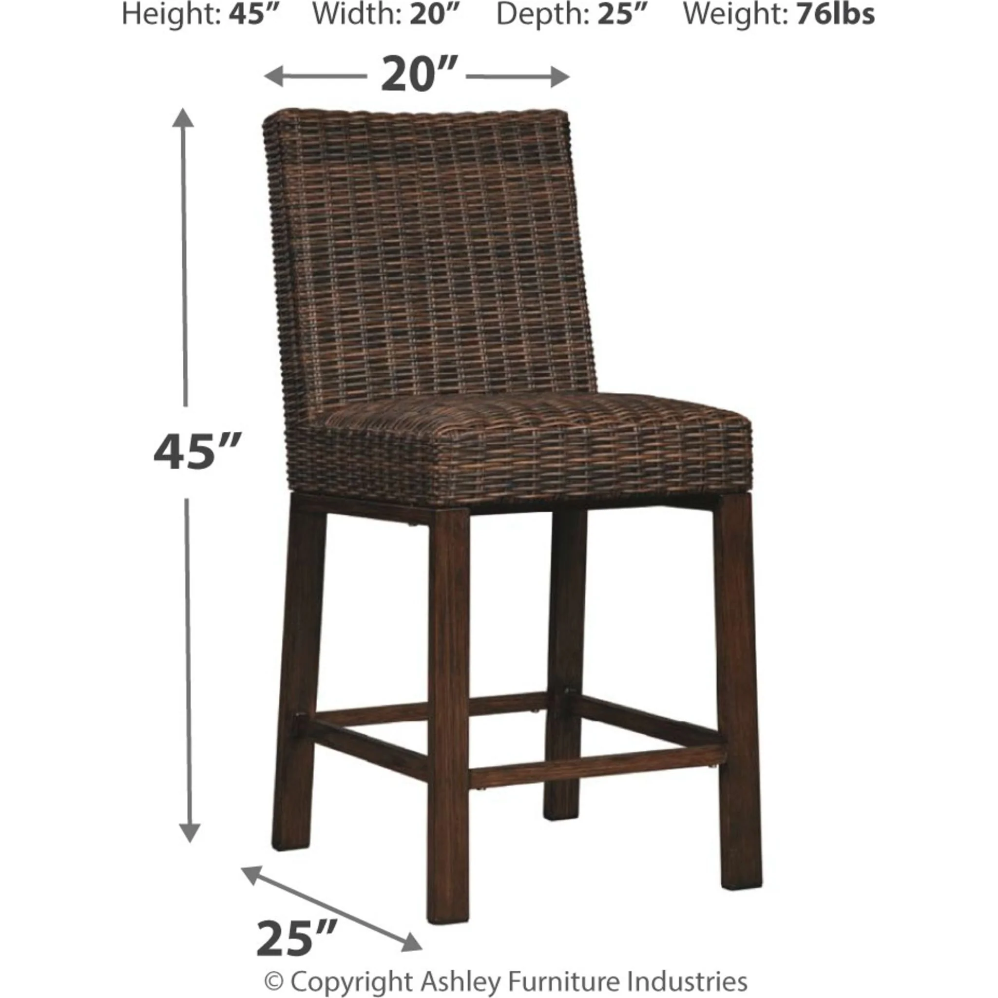 Paradise Trail Outdoor Barstool (set of 2) - Medium Brown - Image 4