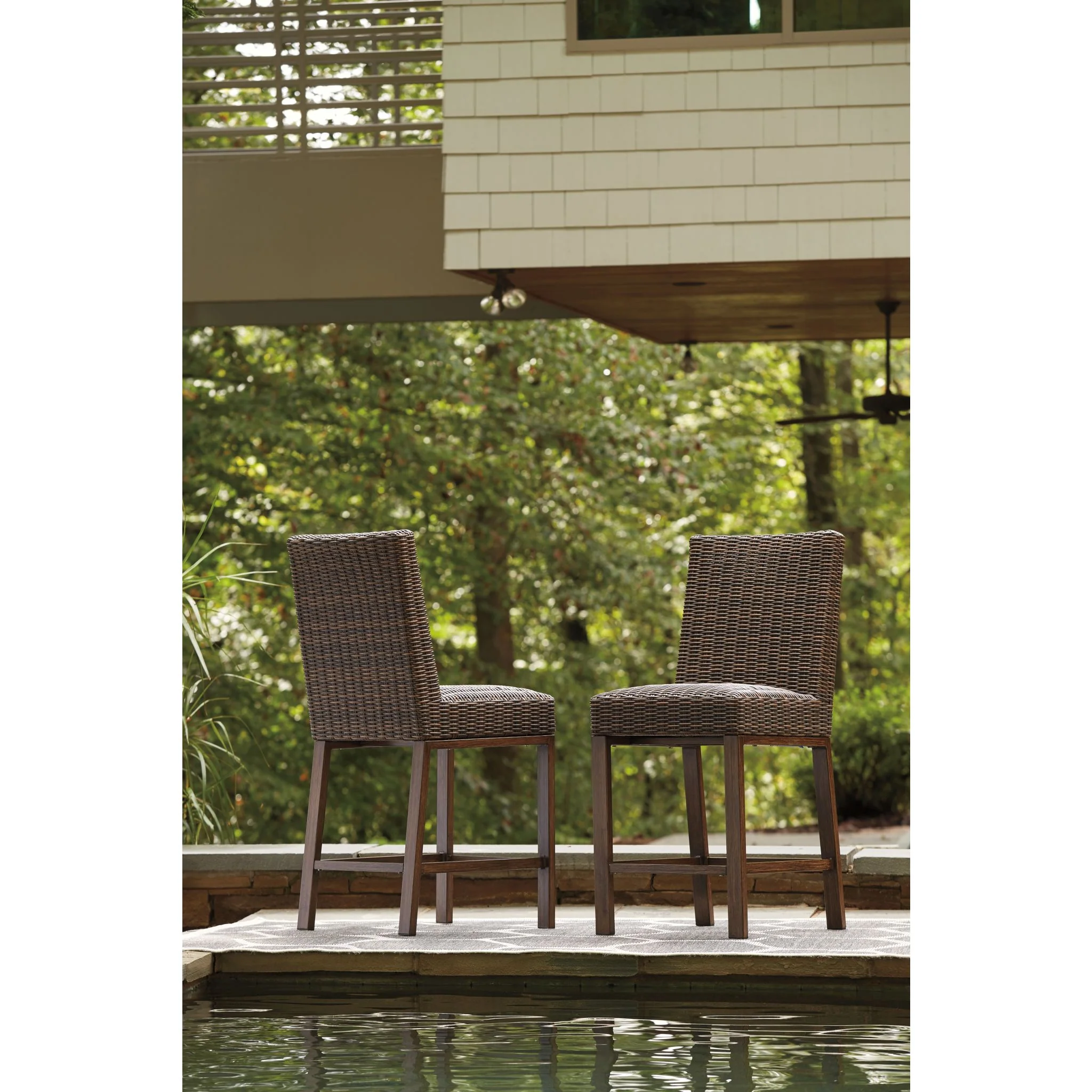 Paradise Trail Outdoor Barstool (set of 2) - Medium Brown - Image 6