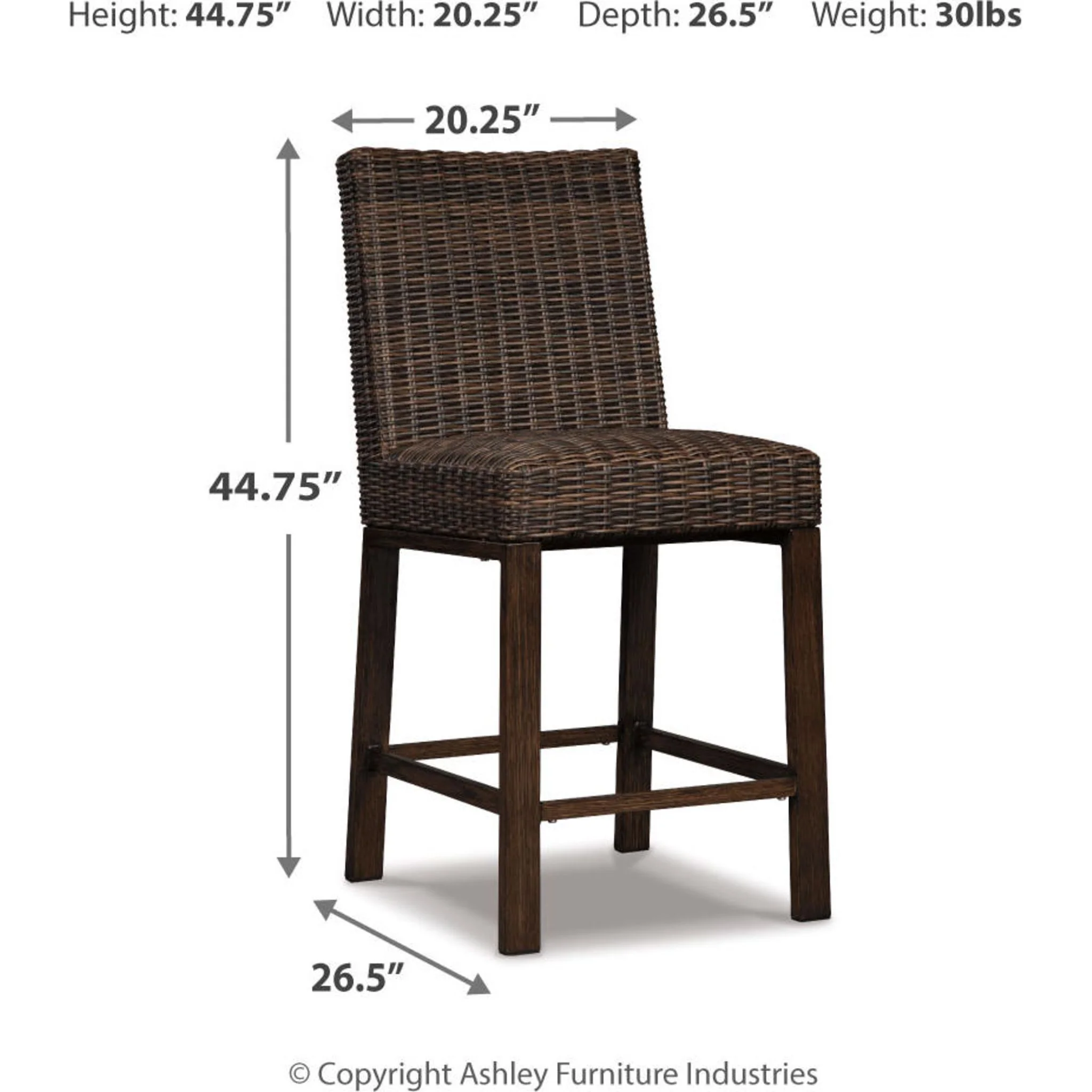 Paradise Trail Outdoor Barstool (set of 2) - Medium Brown - Image 8