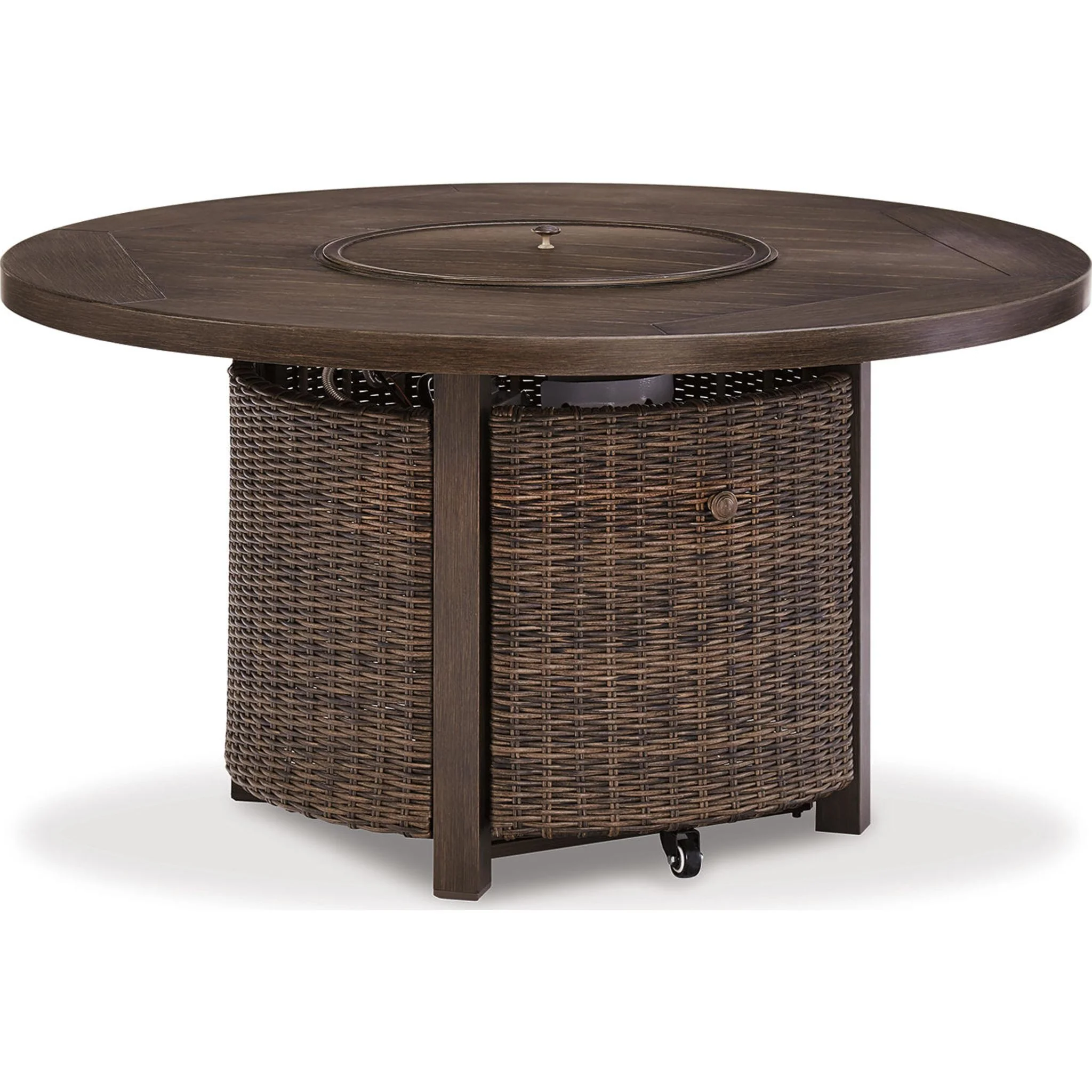 Paradise Trail Outdoor Fire Pit Table - Medium Brown - Image 11