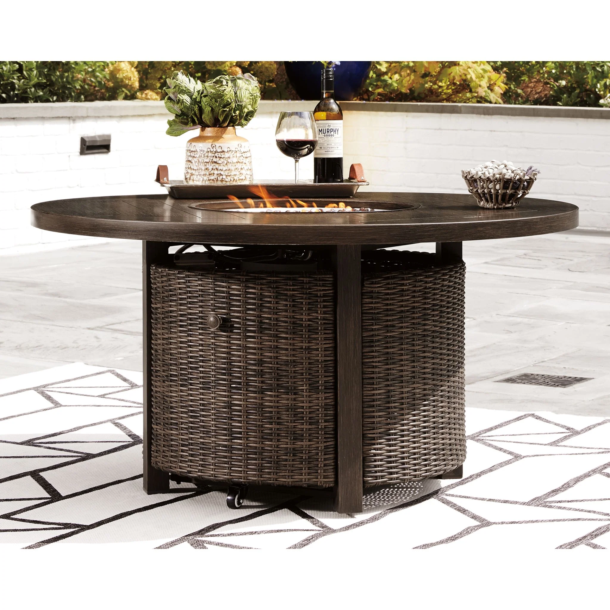 Paradise Trail Outdoor Fire Pit Table - Medium Brown - Image 2