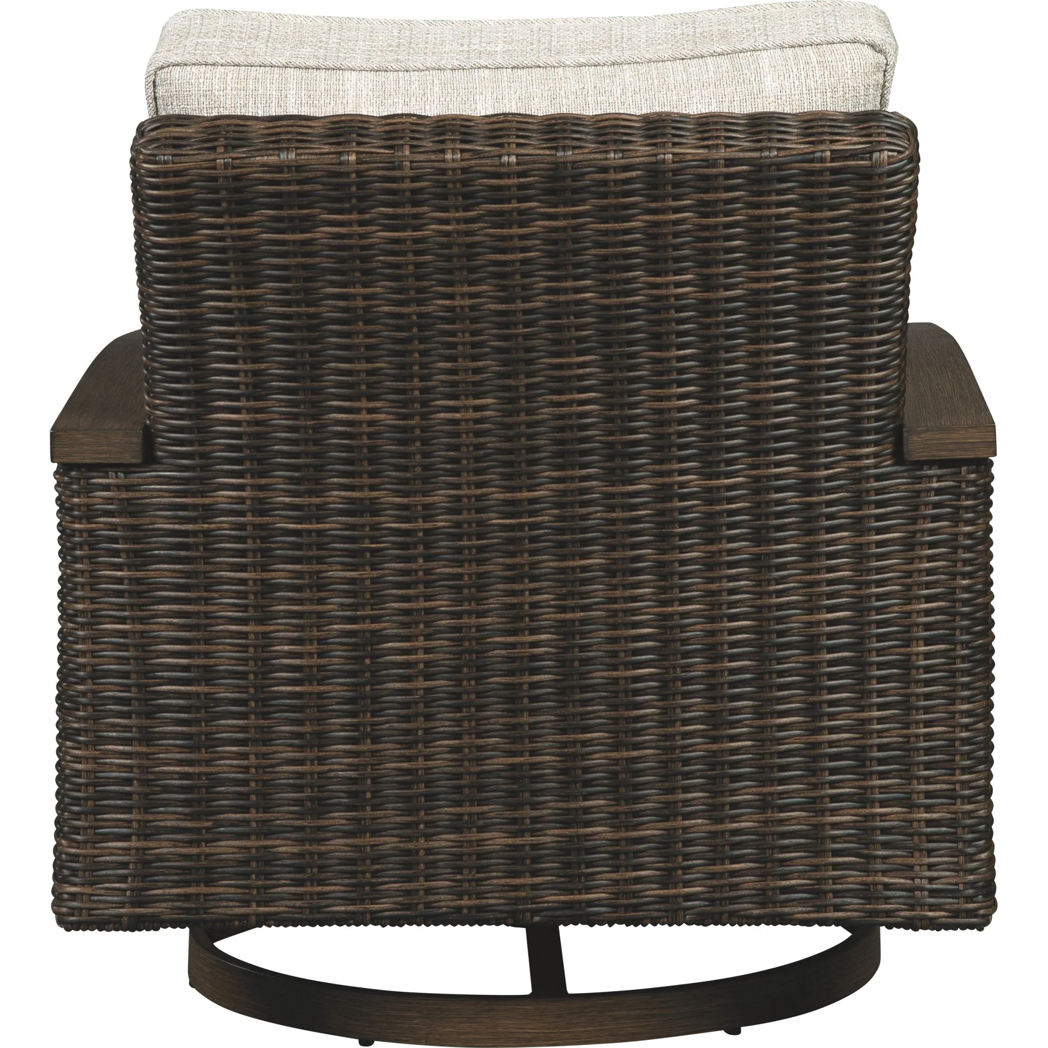 Paradise Trail Outdoor Swivel Lounge Chair w/Cushion (set of 2) - Medium Brown - Image 5