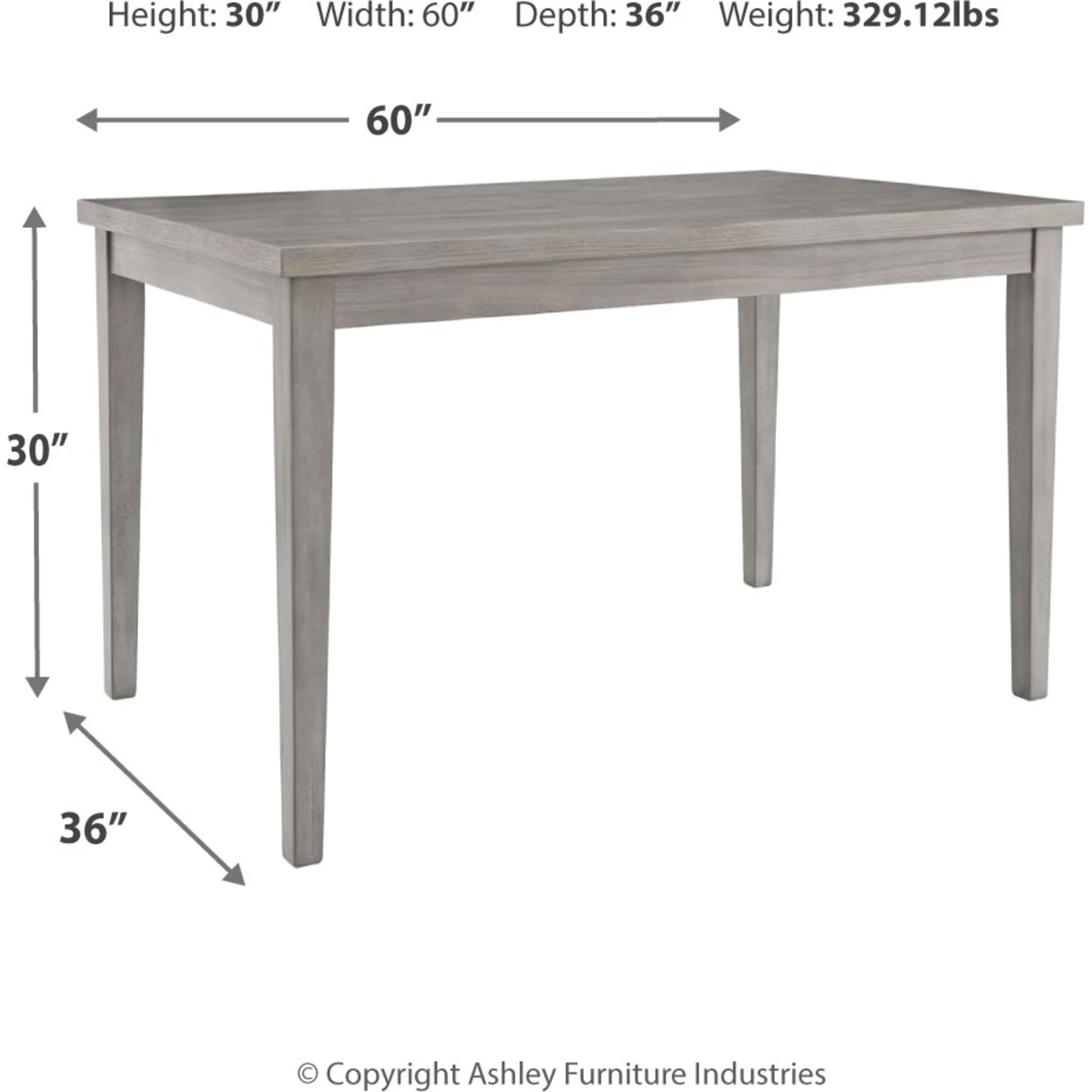 Parellen Dining Table - Gray - (D291-25) - Image 5