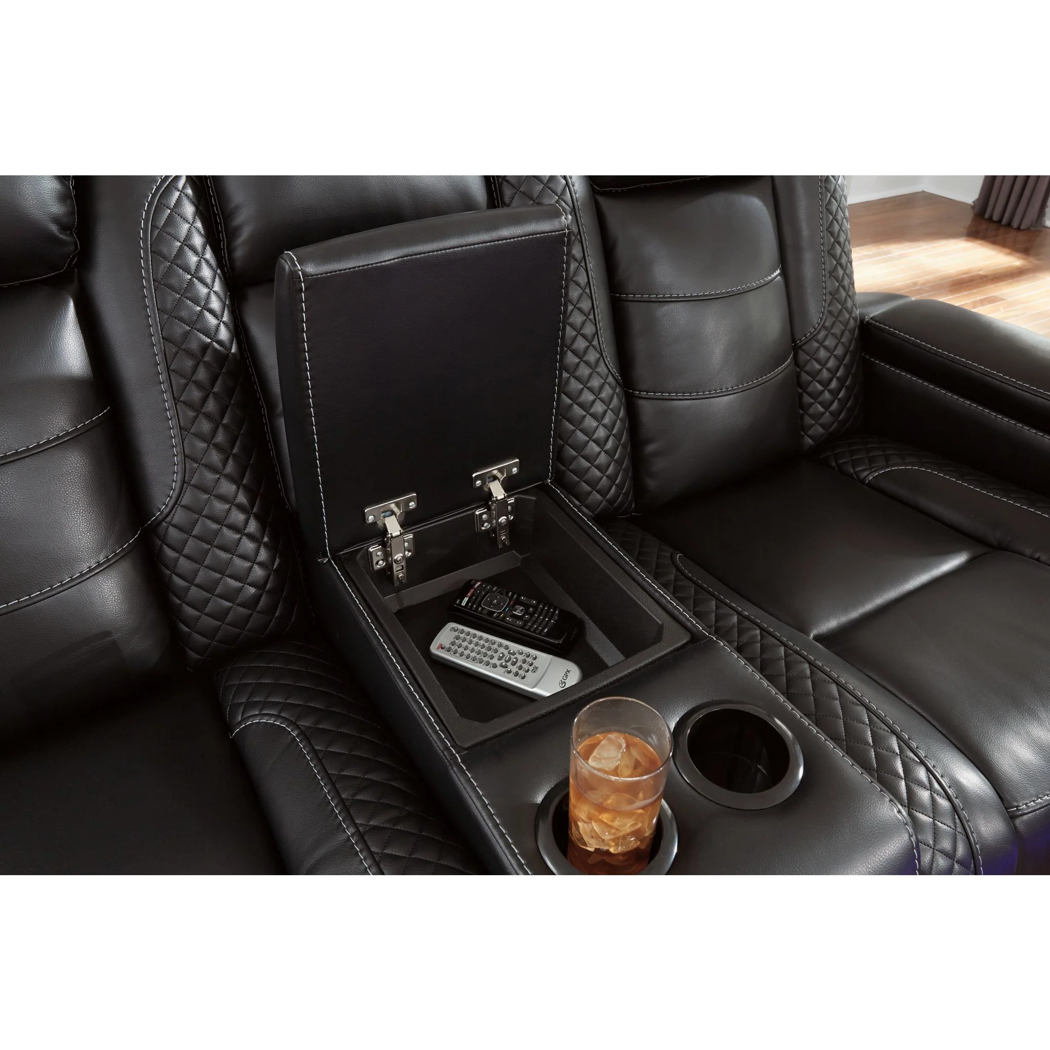 Party Time Power Reclining Loveseat - Midnight - Image 11