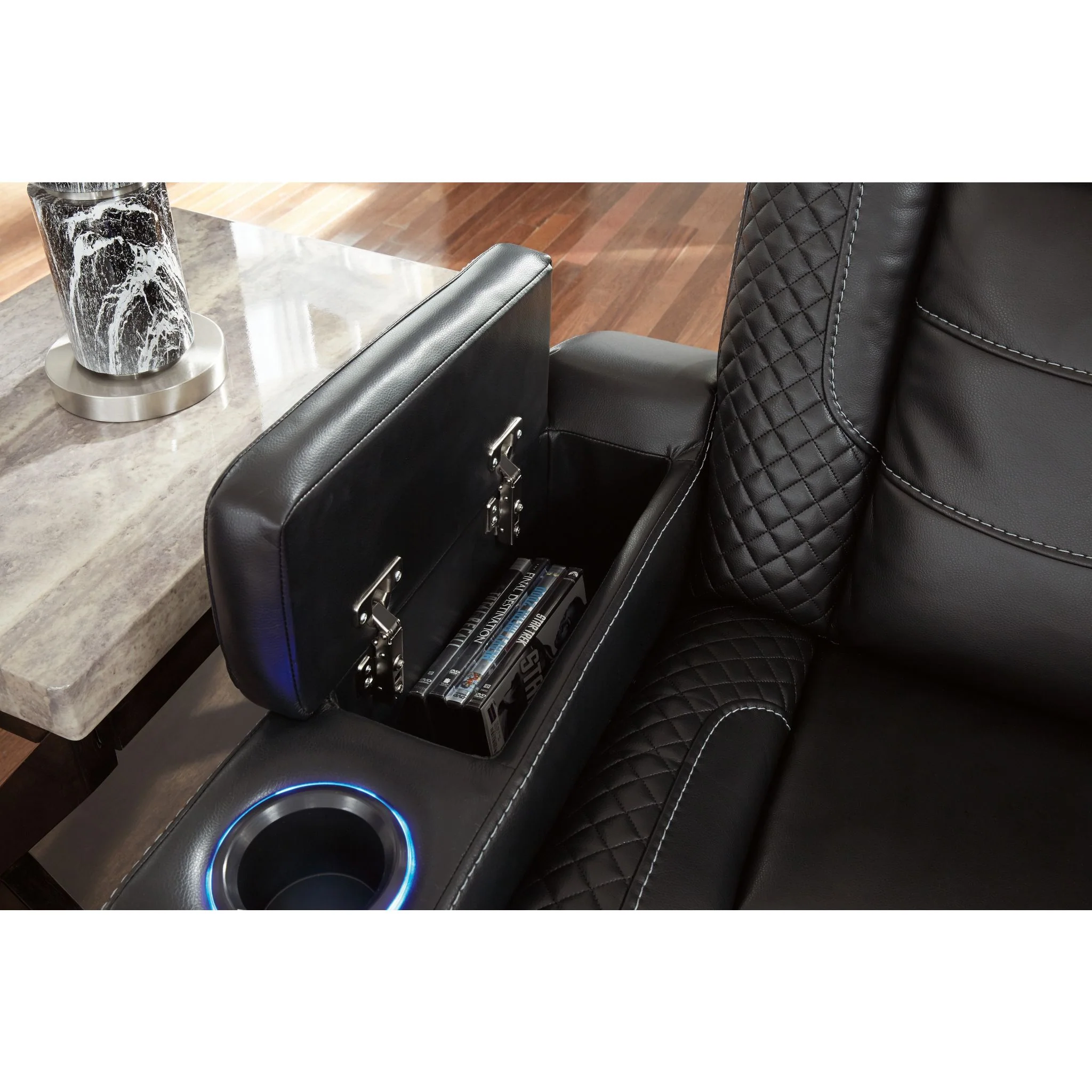 Party Time Power Reclining Loveseat - Midnight - Image 12