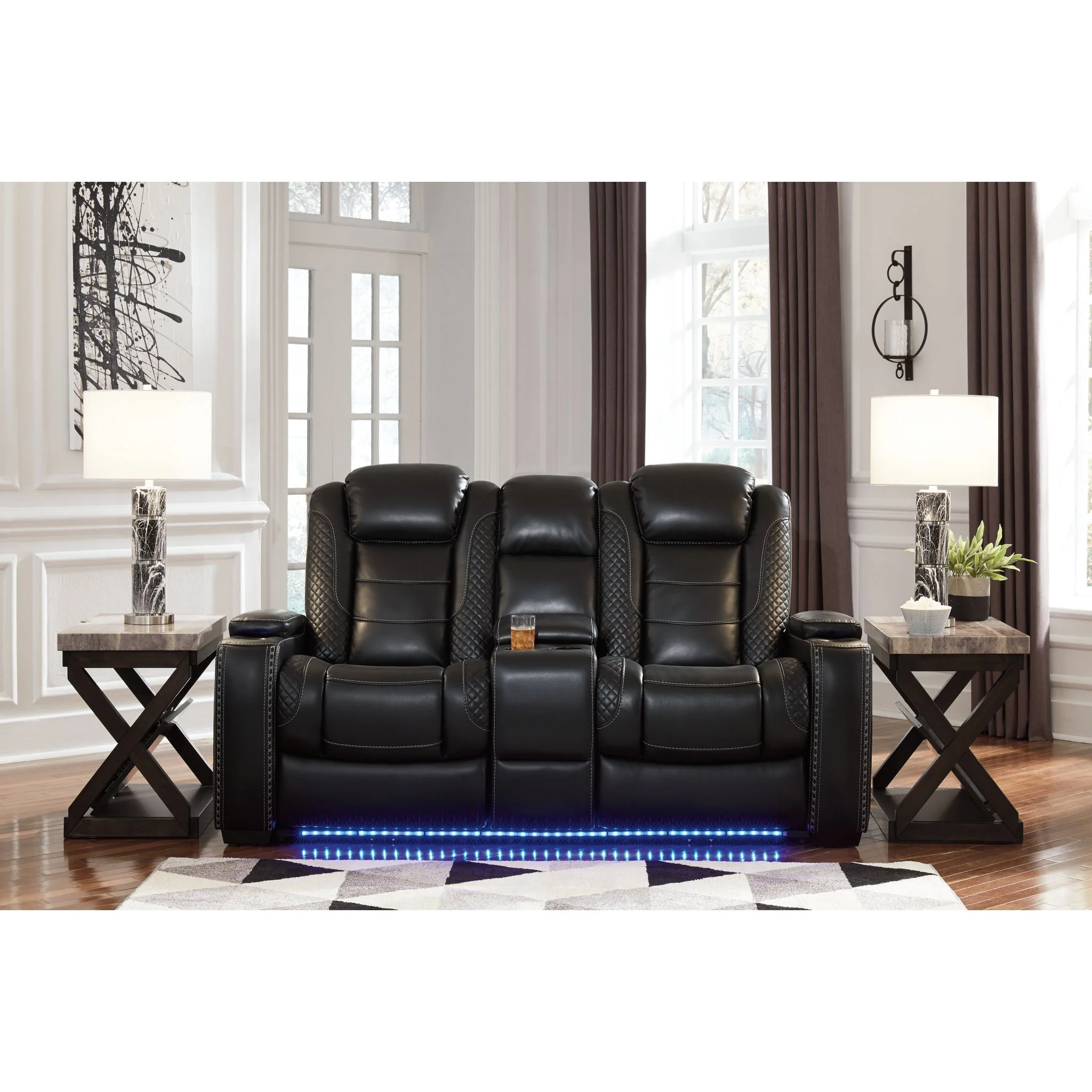 Party Time Power Reclining Loveseat - Midnight - Image 2
