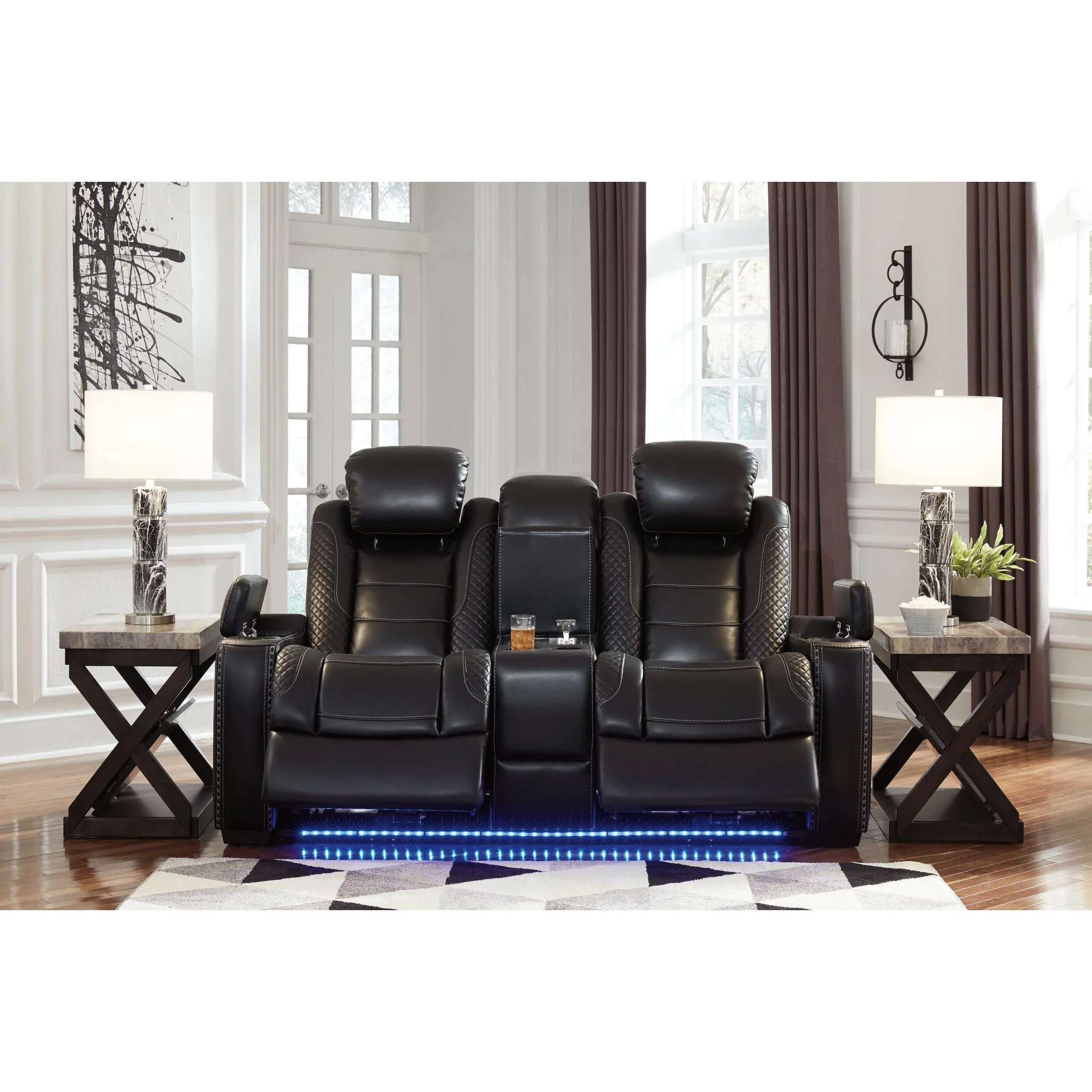 Party Time Power Reclining Loveseat - Midnight - Image 3