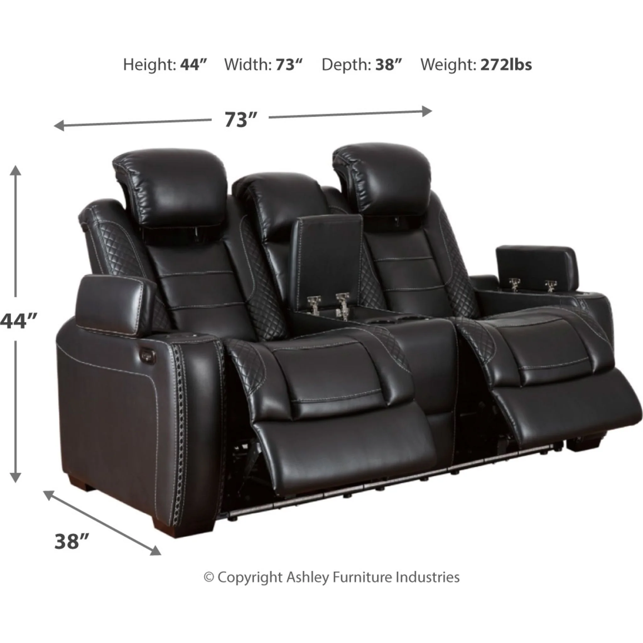Party Time Power Reclining Loveseat - Midnight - Image 6