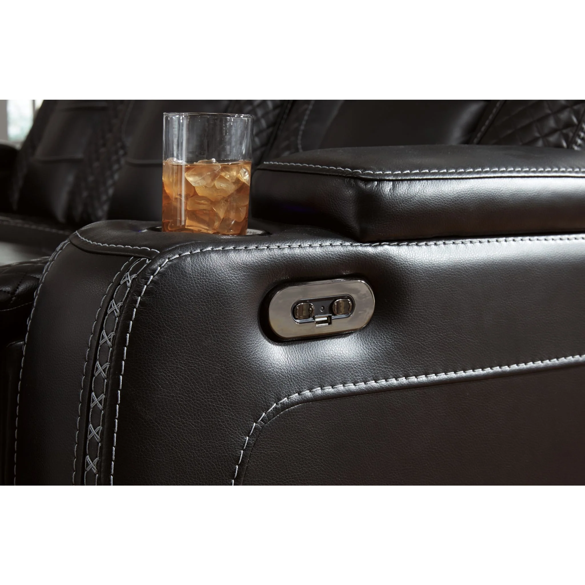 Party Time Power Reclining Loveseat - Midnight - Image 8