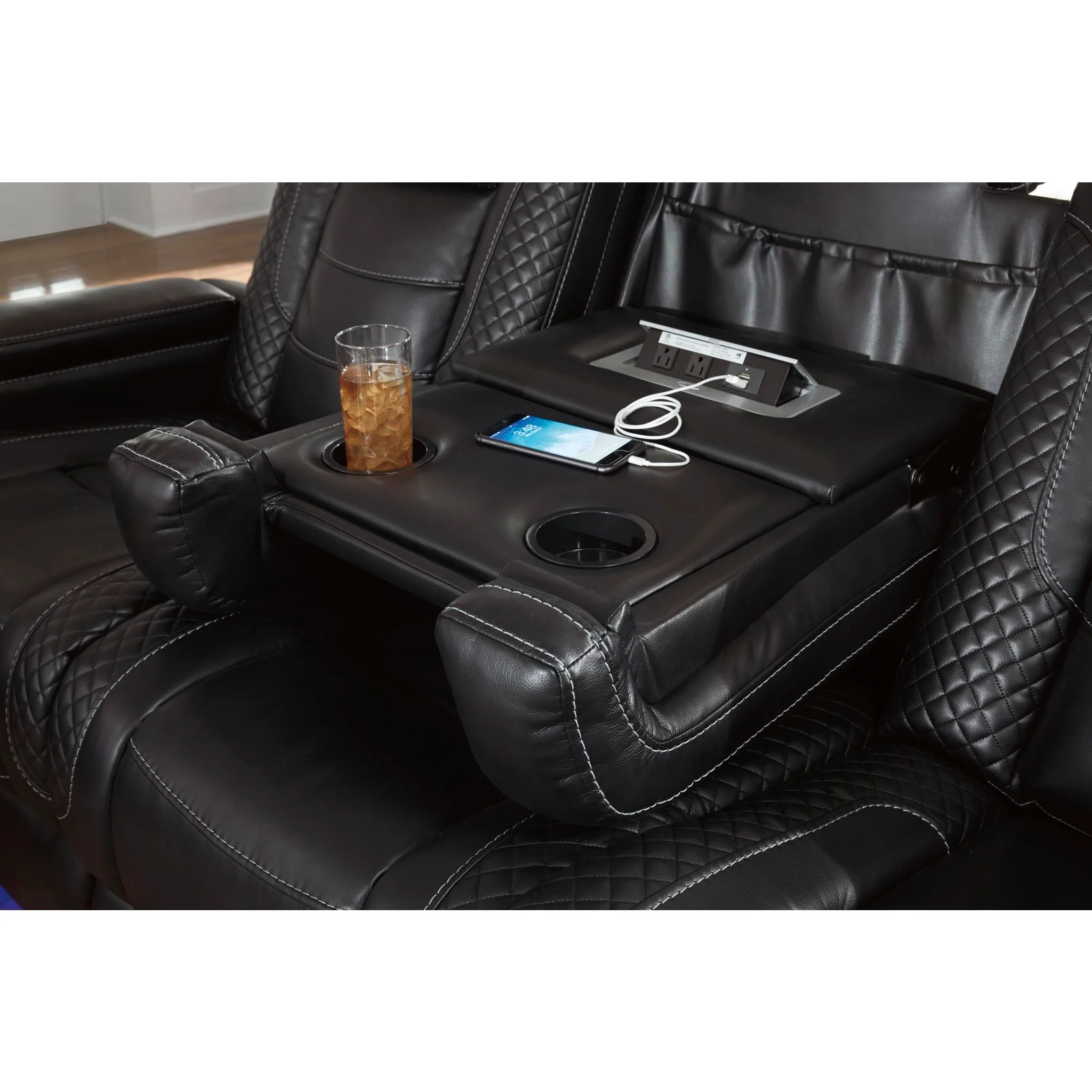 Party Time Power Reclining Sofa with Adjustable Headrest - Midnight - Image 9