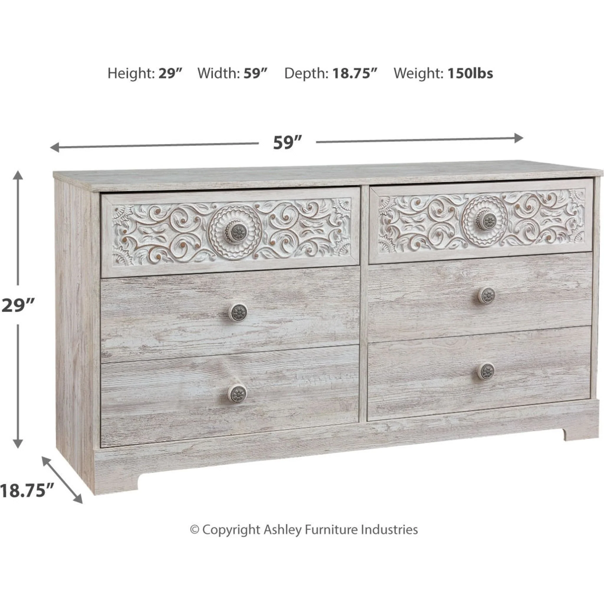 Paxberry Dresser - Whitewash - Image 7