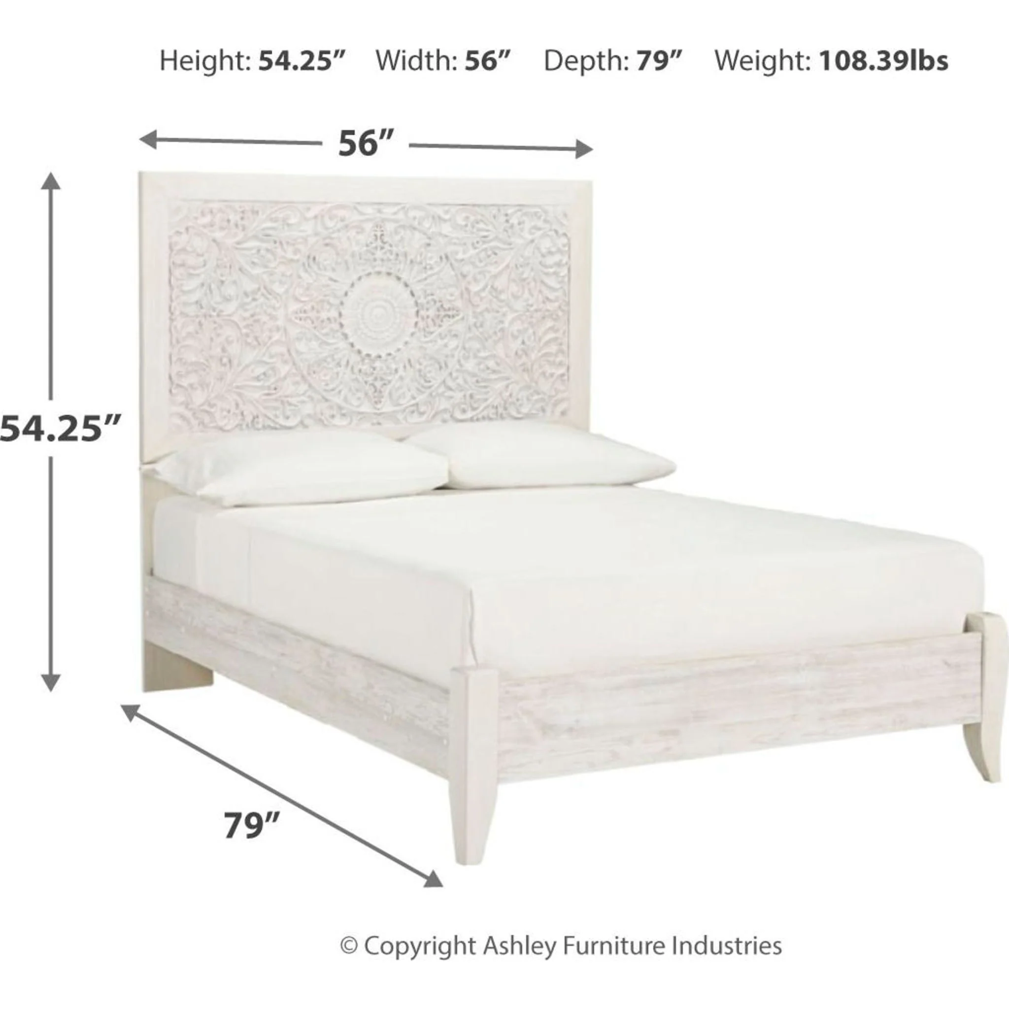 Paxberry Full Panel Bed - White - Image 15