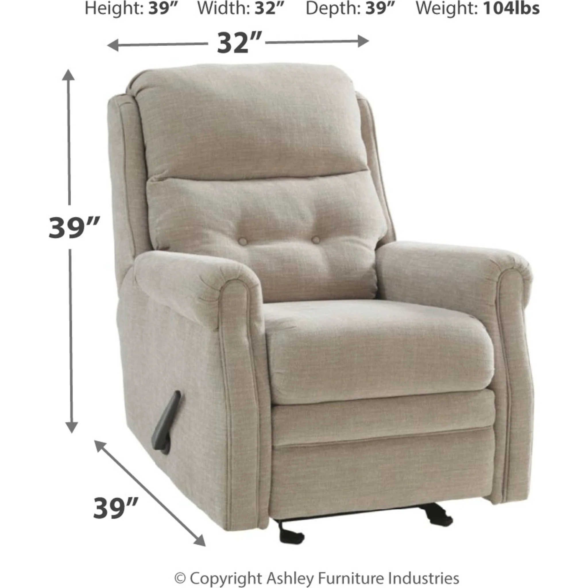 Penzberg Glider Recliner - Stone - Image 4