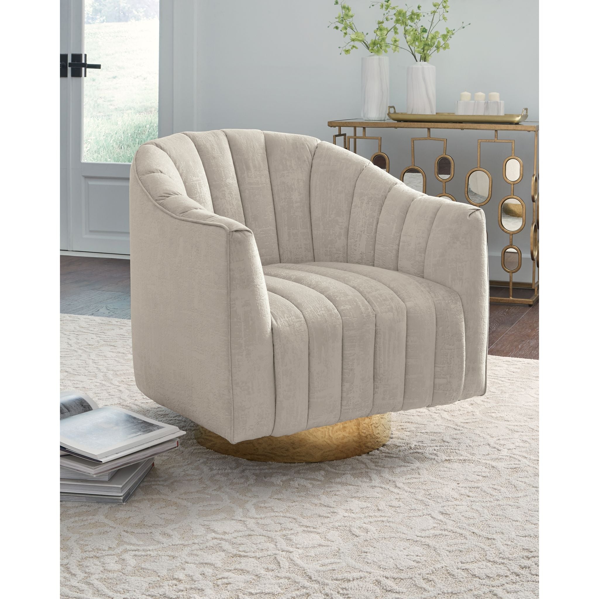 Penzlin Swivel Chair - Pearl - Image 2