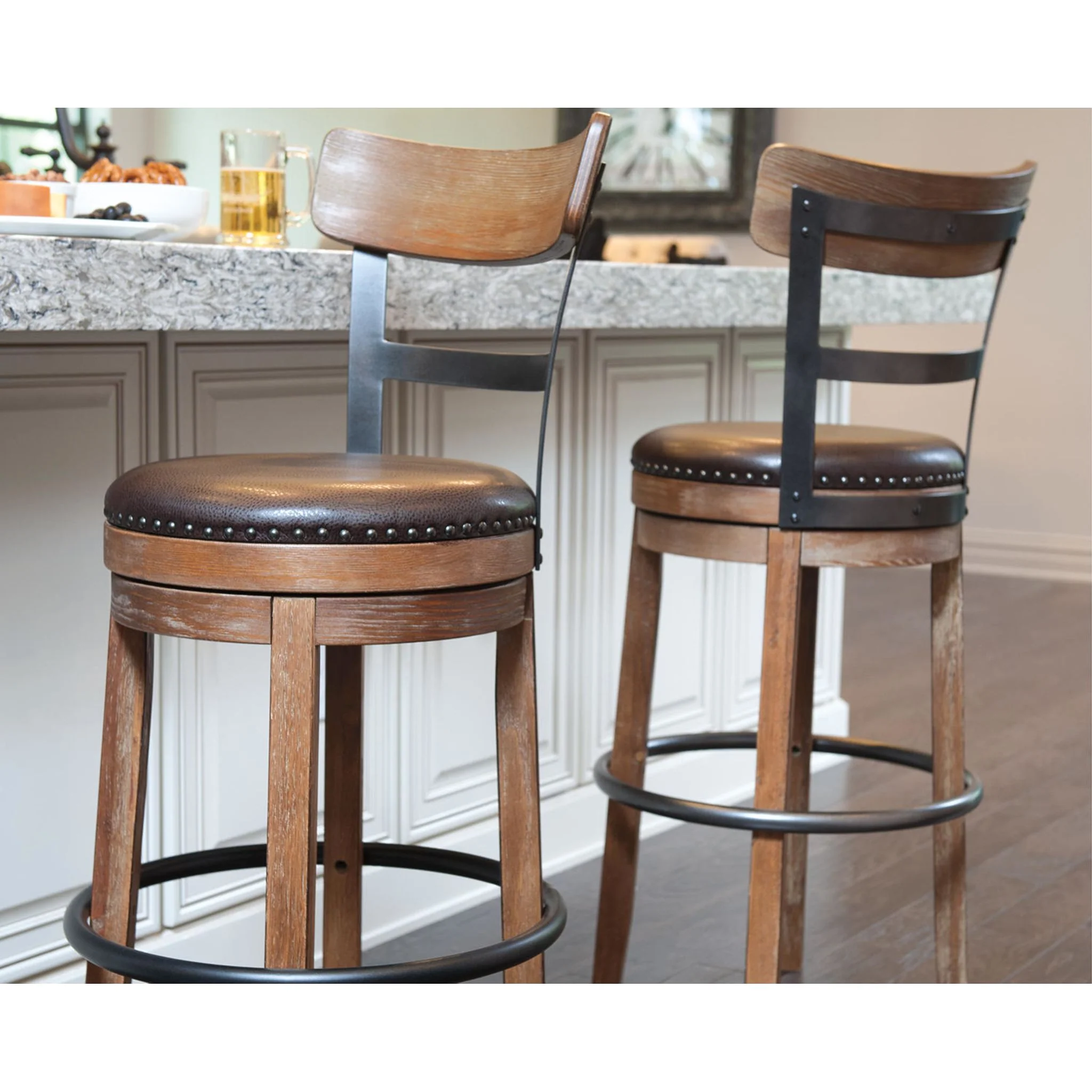 Pinnadel Bar Height Stool - Light Brown - (D542-130) - Image 10