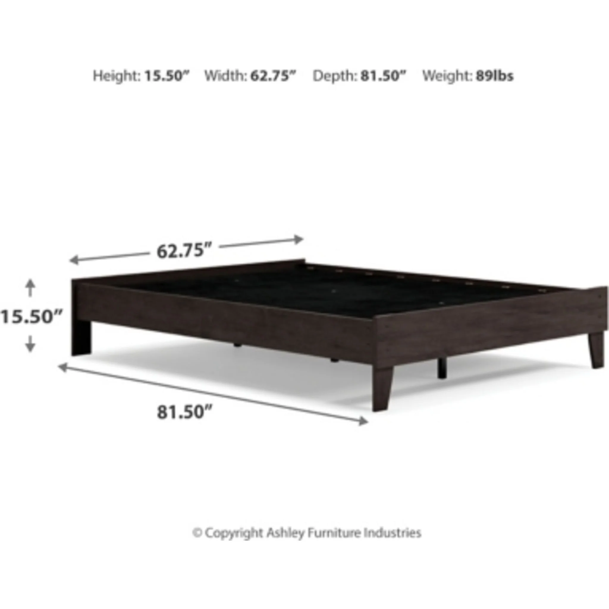Piperton Queen Platform Bed - Black - Image 4