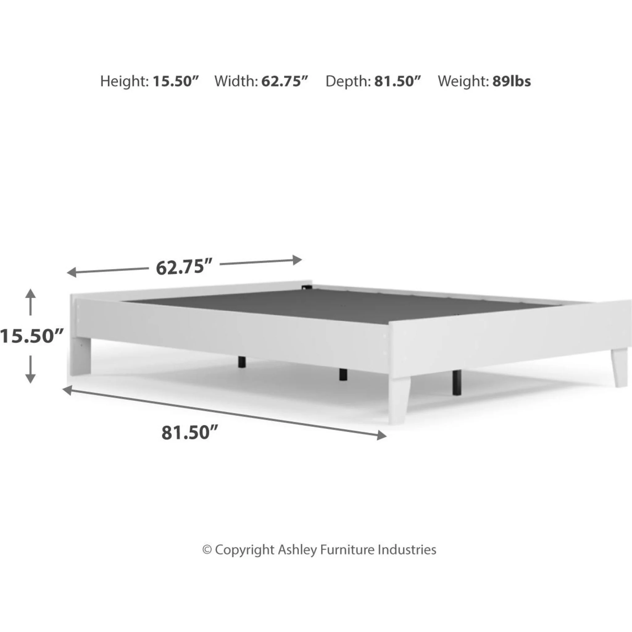 Piperton Queen Platform Bed - White - Image 10