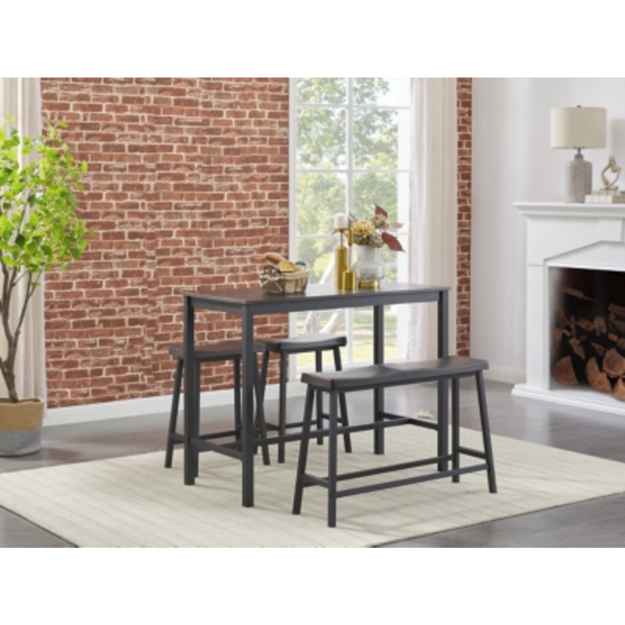 Playden 5 Piece Pub Dining - Black/Brown - (D231-233) - Image 2