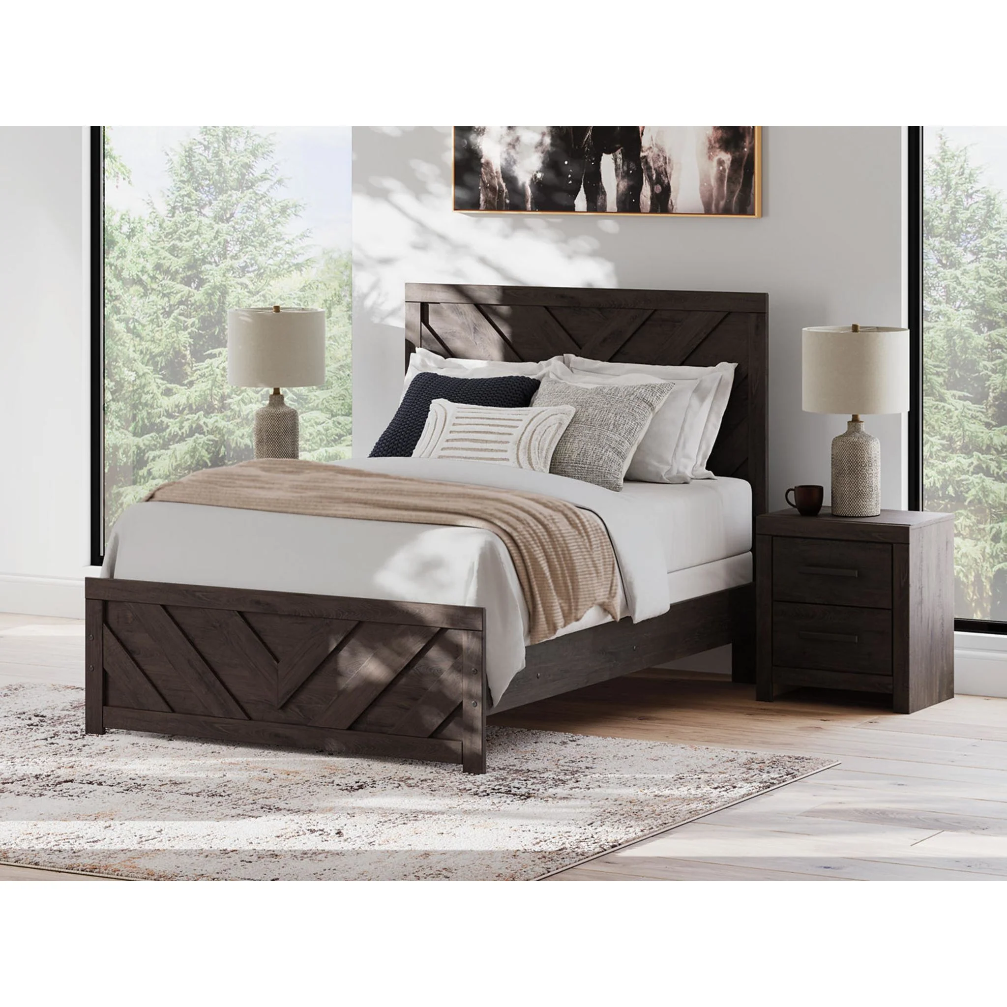 Prendonea Full Panel Bed - Charcoal - Image 2