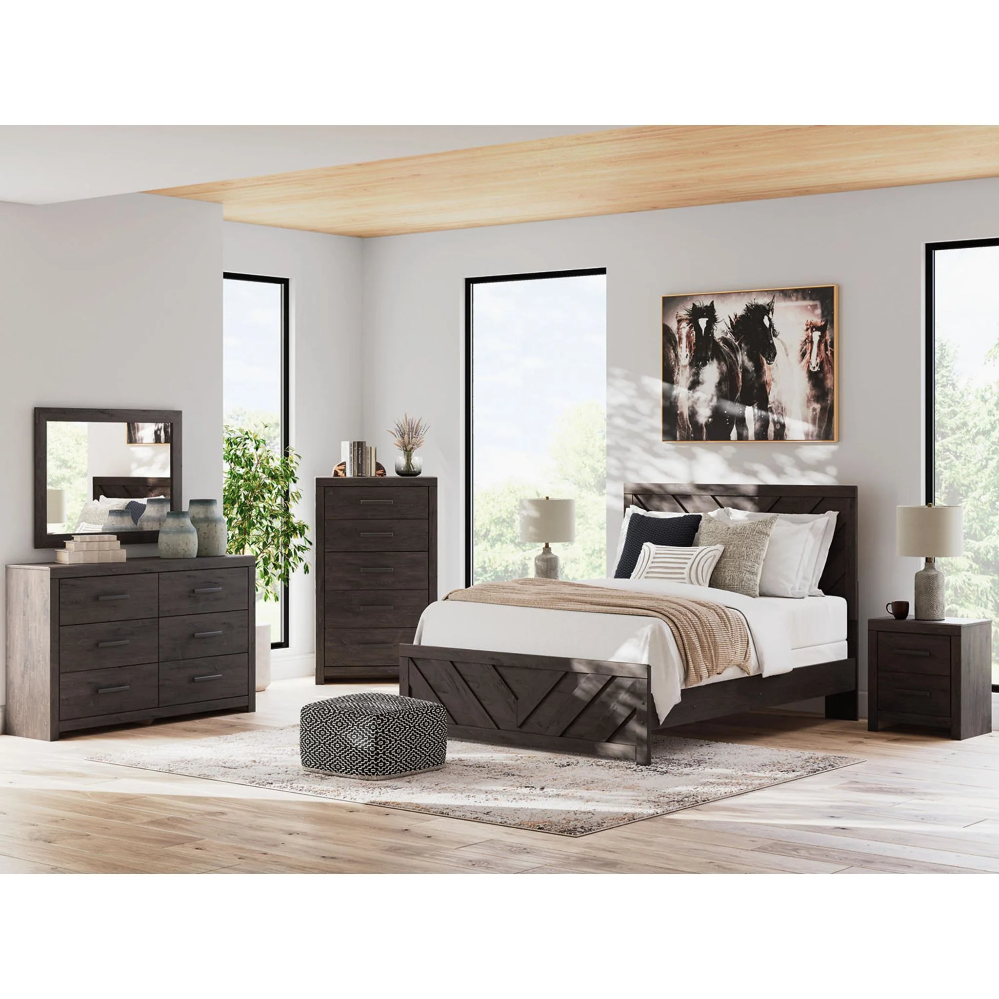 Prendonea Queen Panel Bed - Charcoal - Image 3