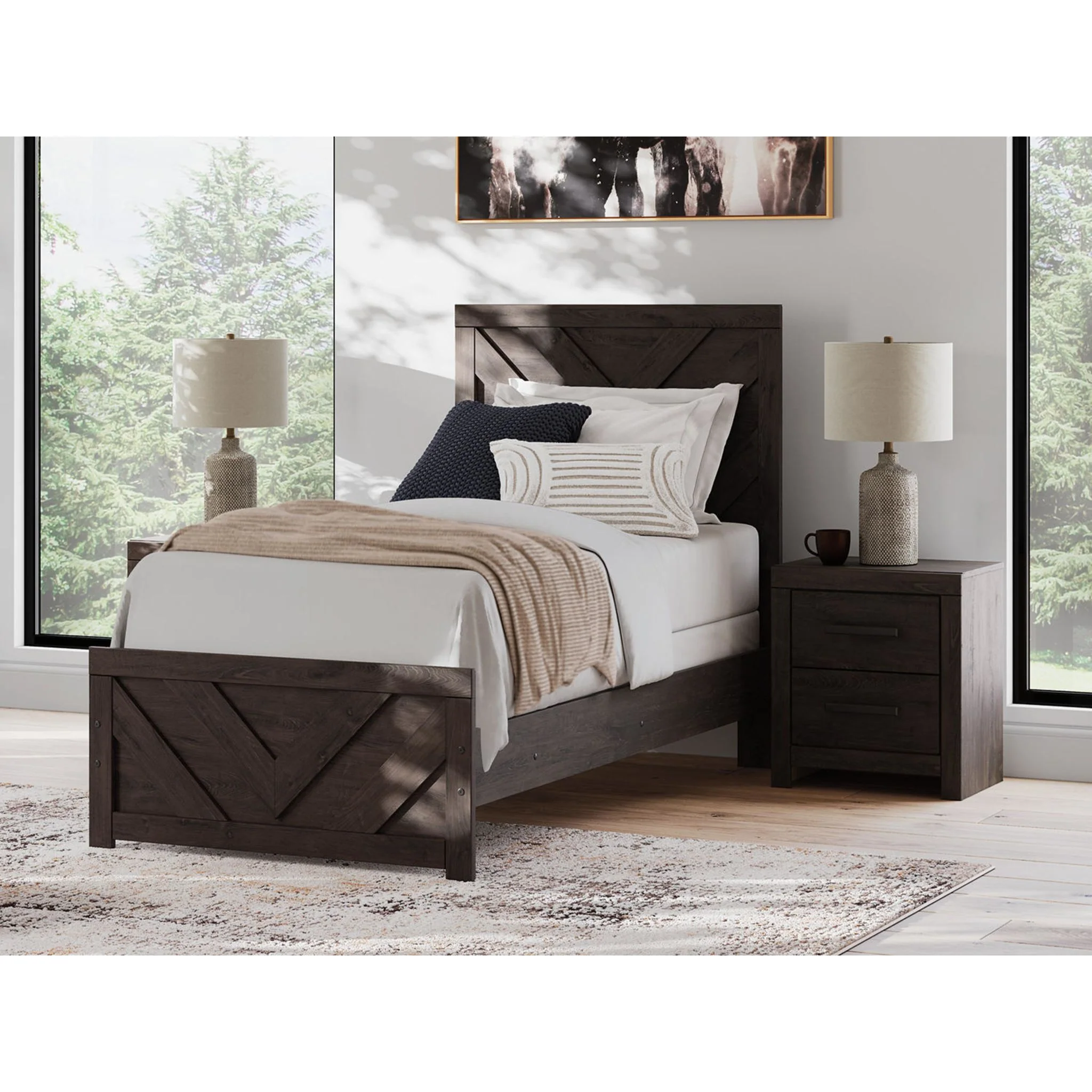 Prendonea Twin Panel Bed - Charcoal - Image 13