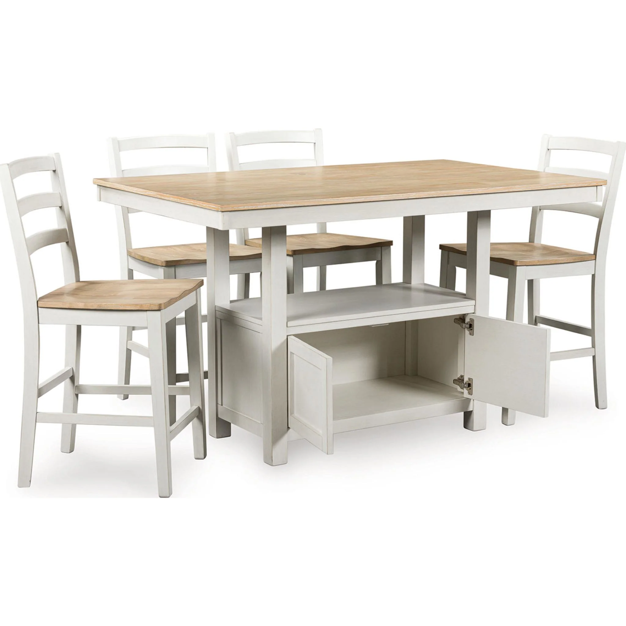 Purlaney 5 Piece Counter Dining Set - Antique White/Natural - (PKG022488) - Image 7