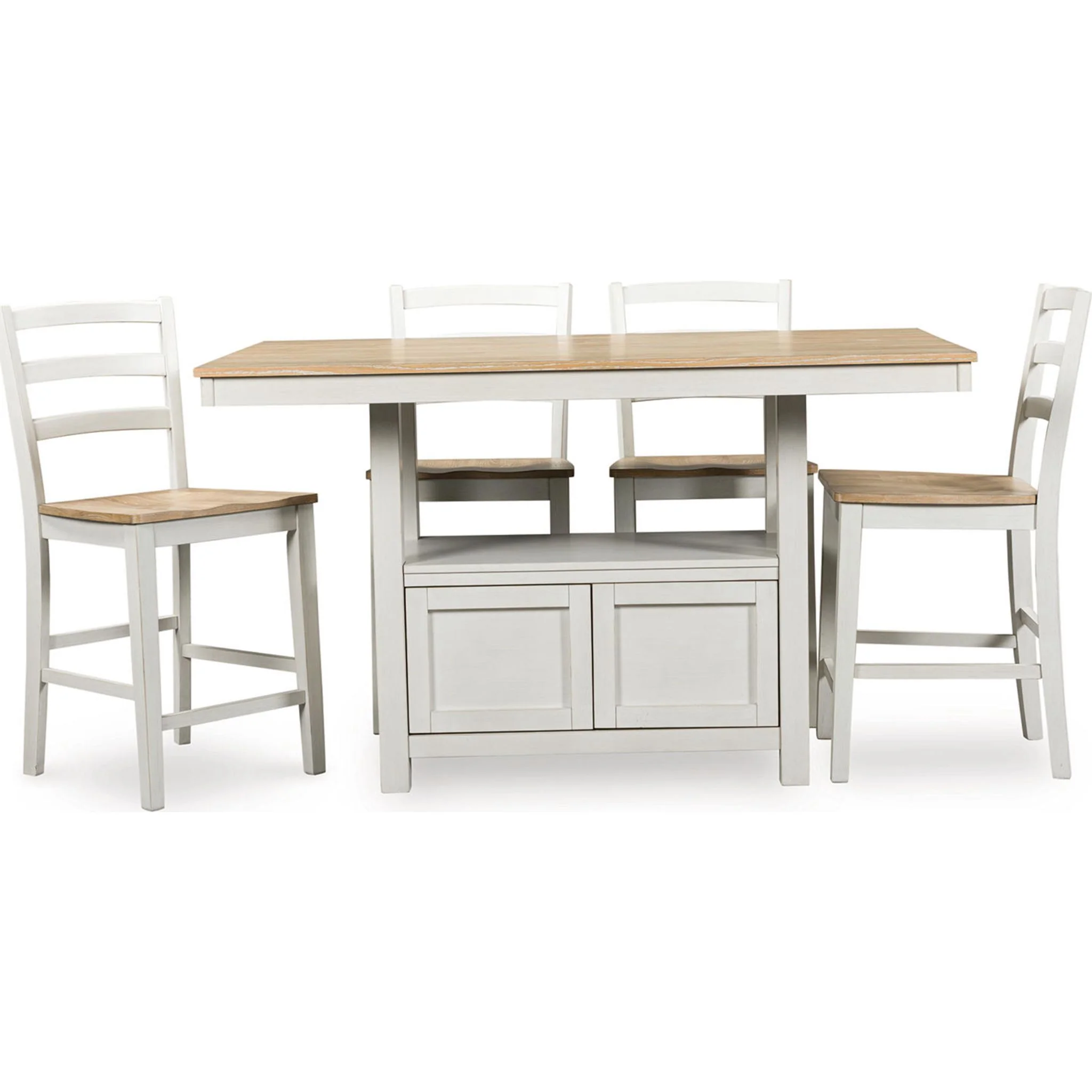 Purlaney 5 Piece Counter Dining Set - Antique White/Natural - (PKG022488) - Image 8