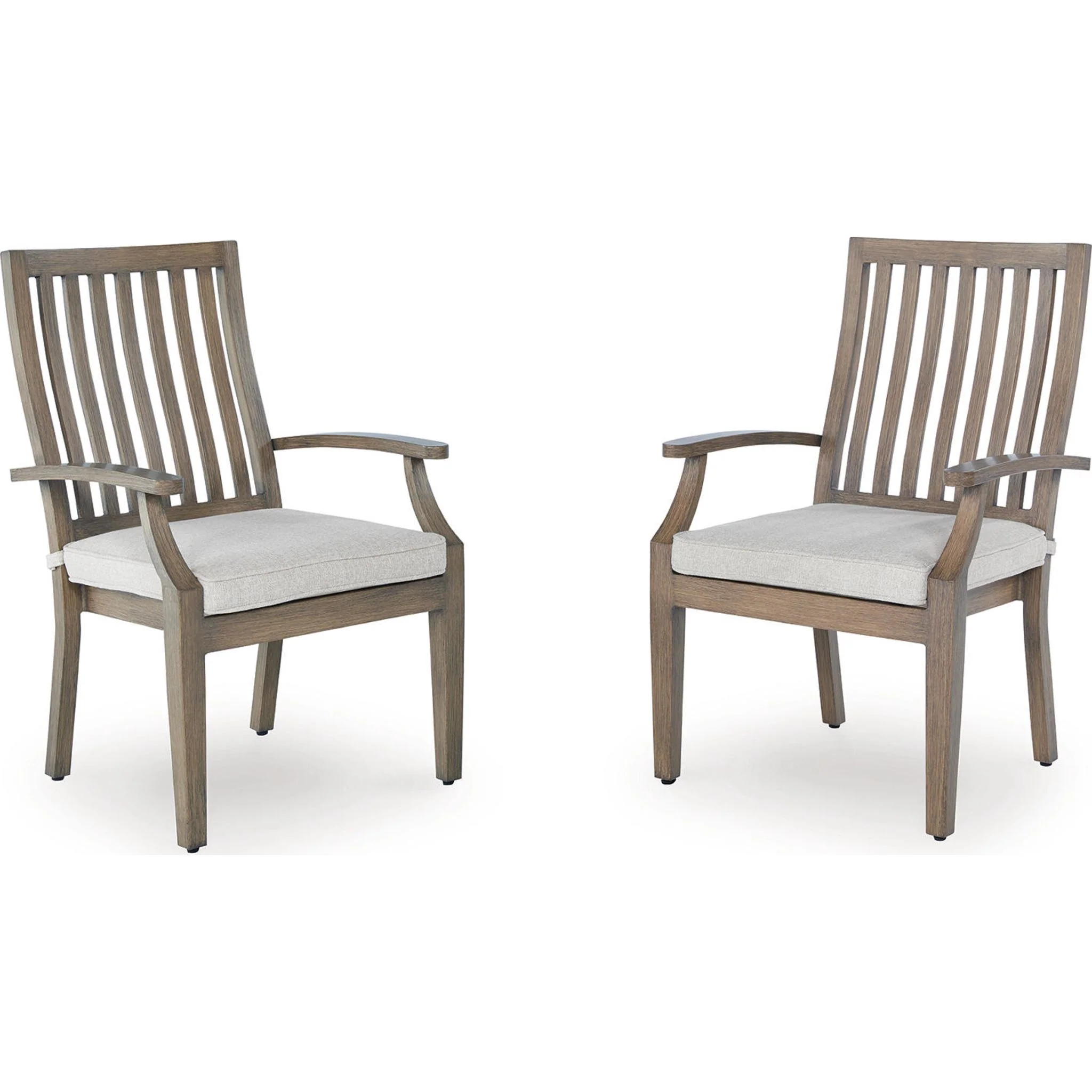 Rainier Ranch Outdoor Arm Chair with Cushion (Set of 2) - Brown/Beige