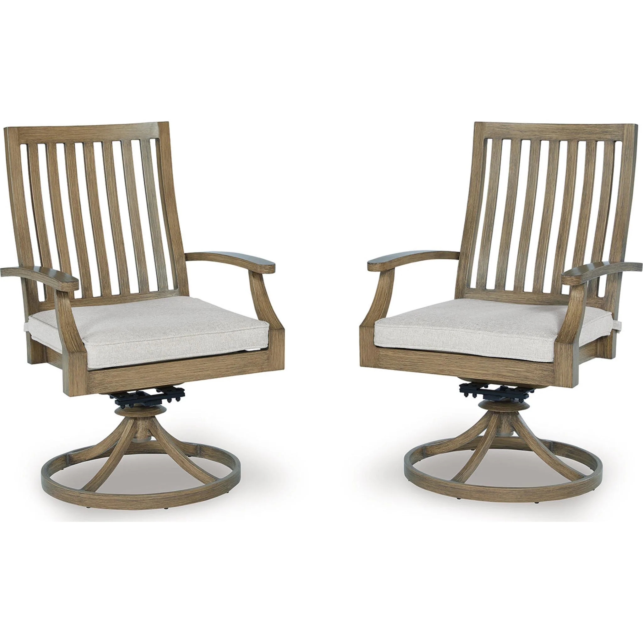 Rainier Ranch Outdoor Swivel Chair (set of 2) - Brown/Beige - Image 17