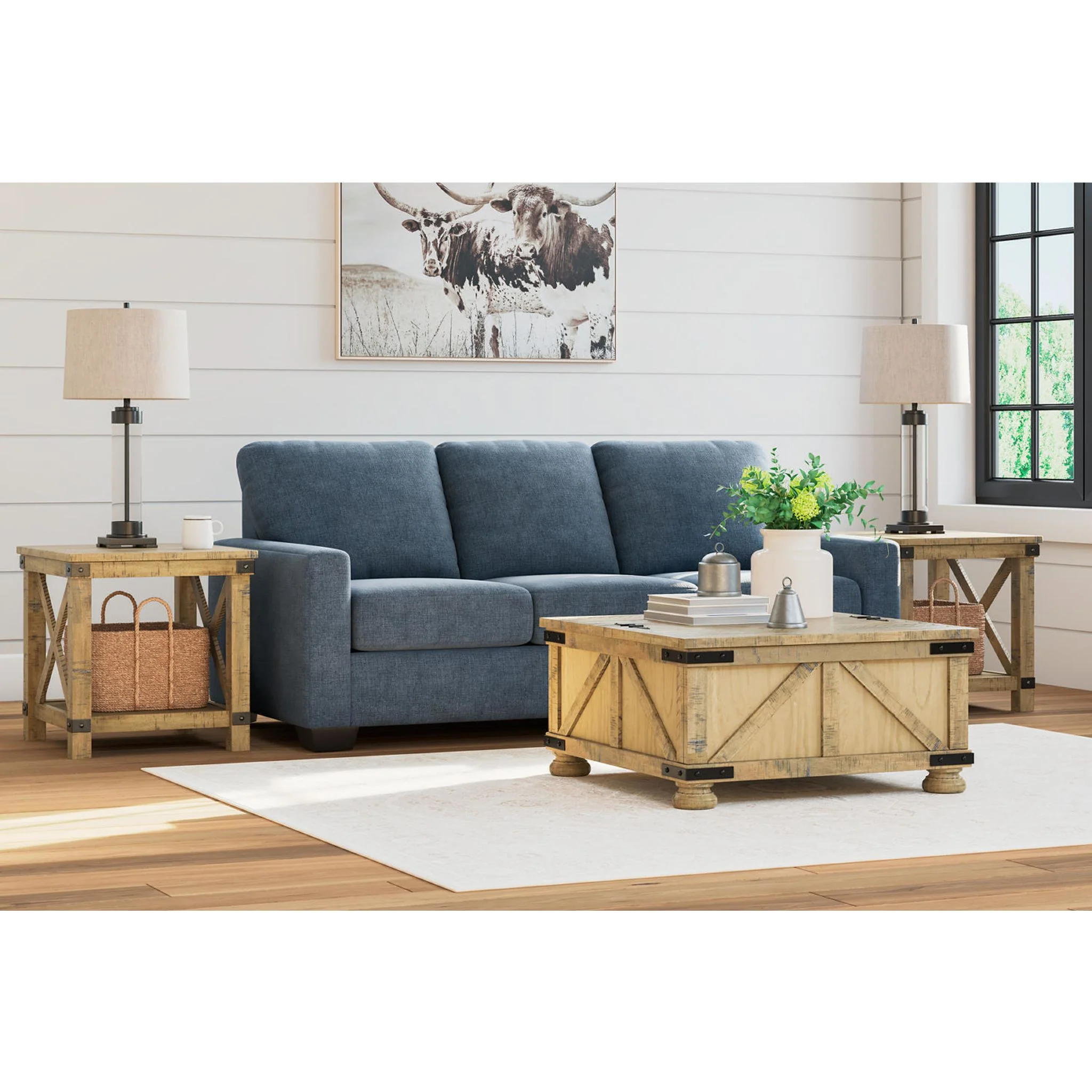 Rannis Queen Sofa Sleeper - Navy - Image 10