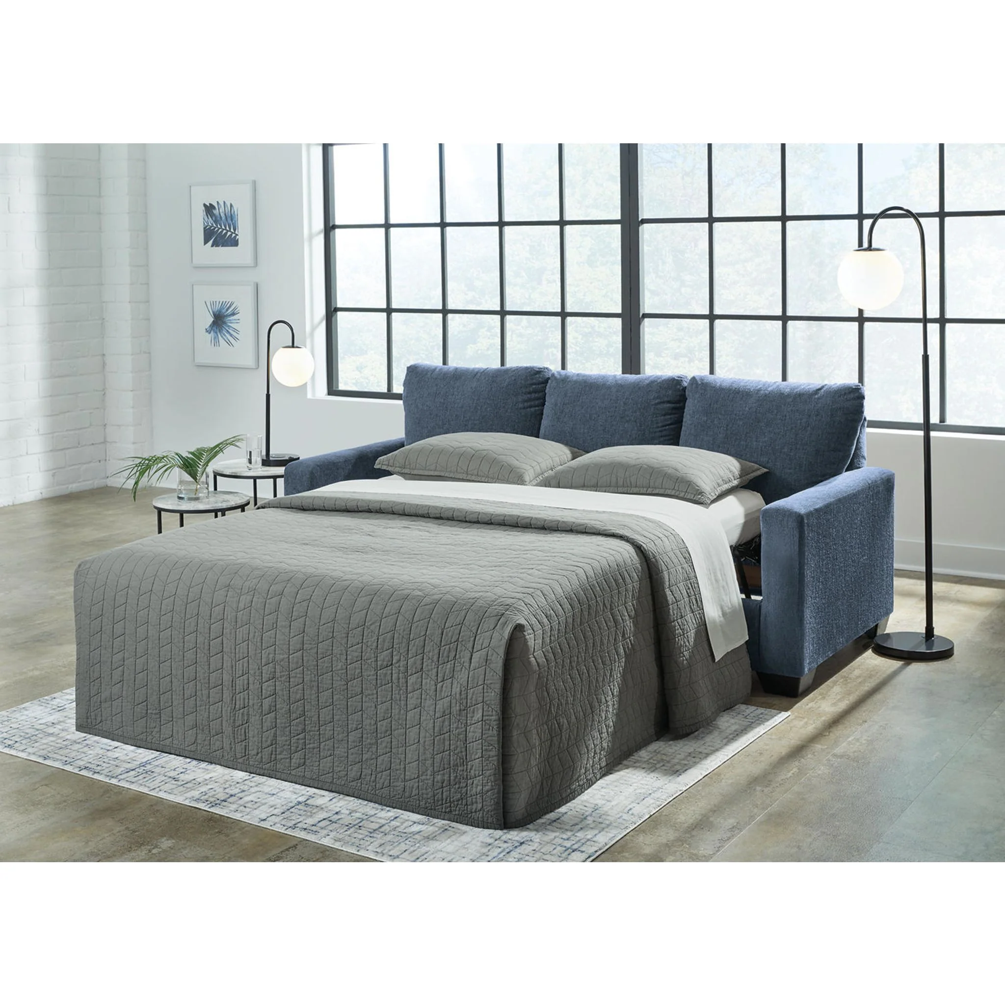 Rannis Queen Sofa Sleeper - Navy - Image 2