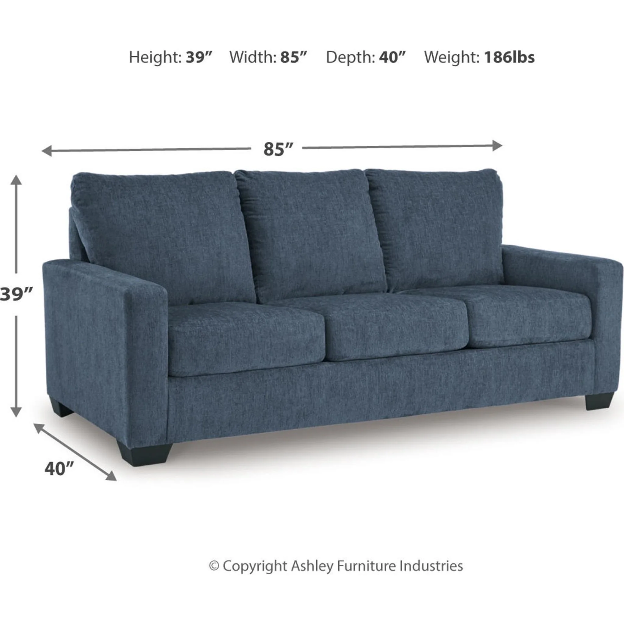 Rannis Queen Sofa Sleeper - Navy - Image 5