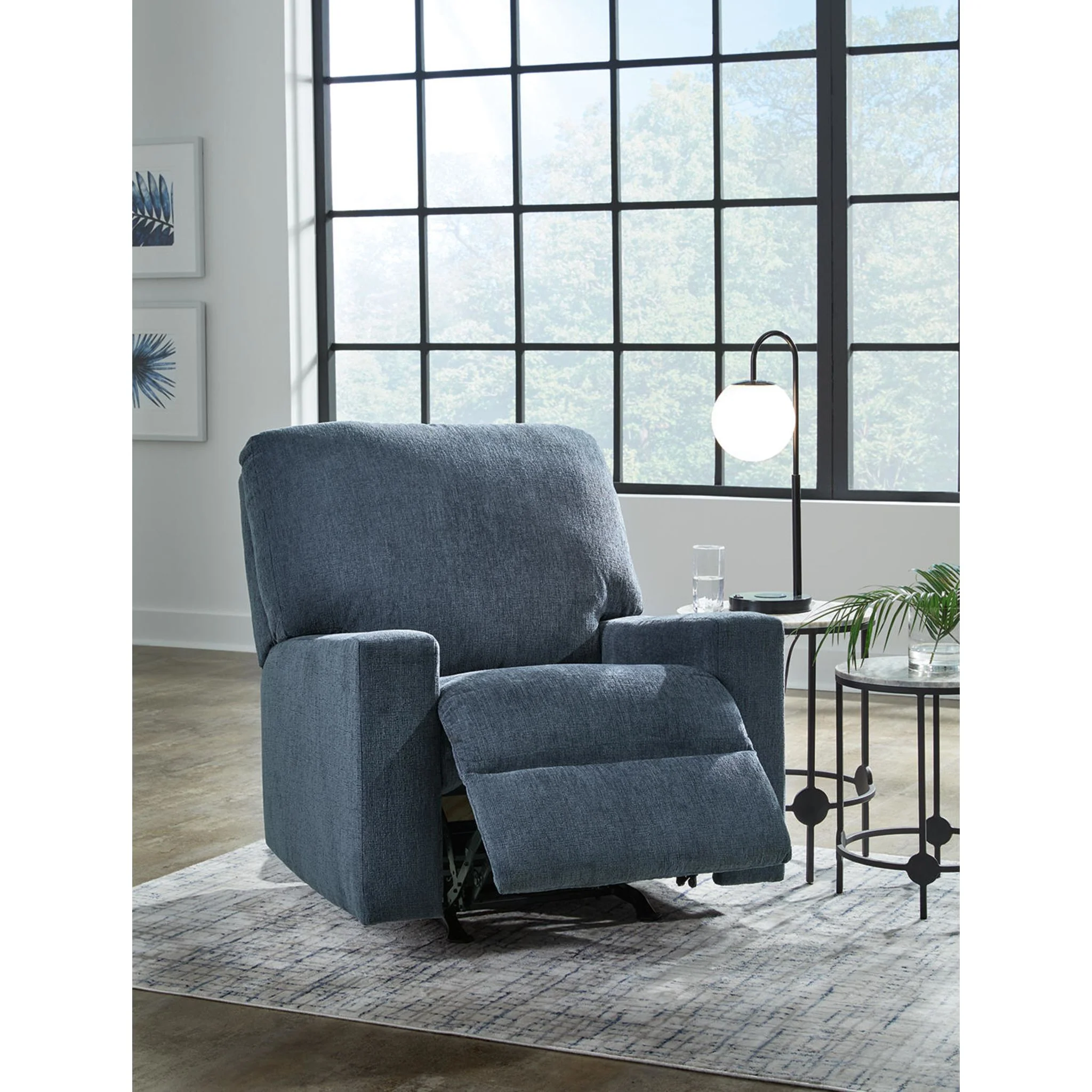 Rannis Rocker Recliner - Navy - Image 9