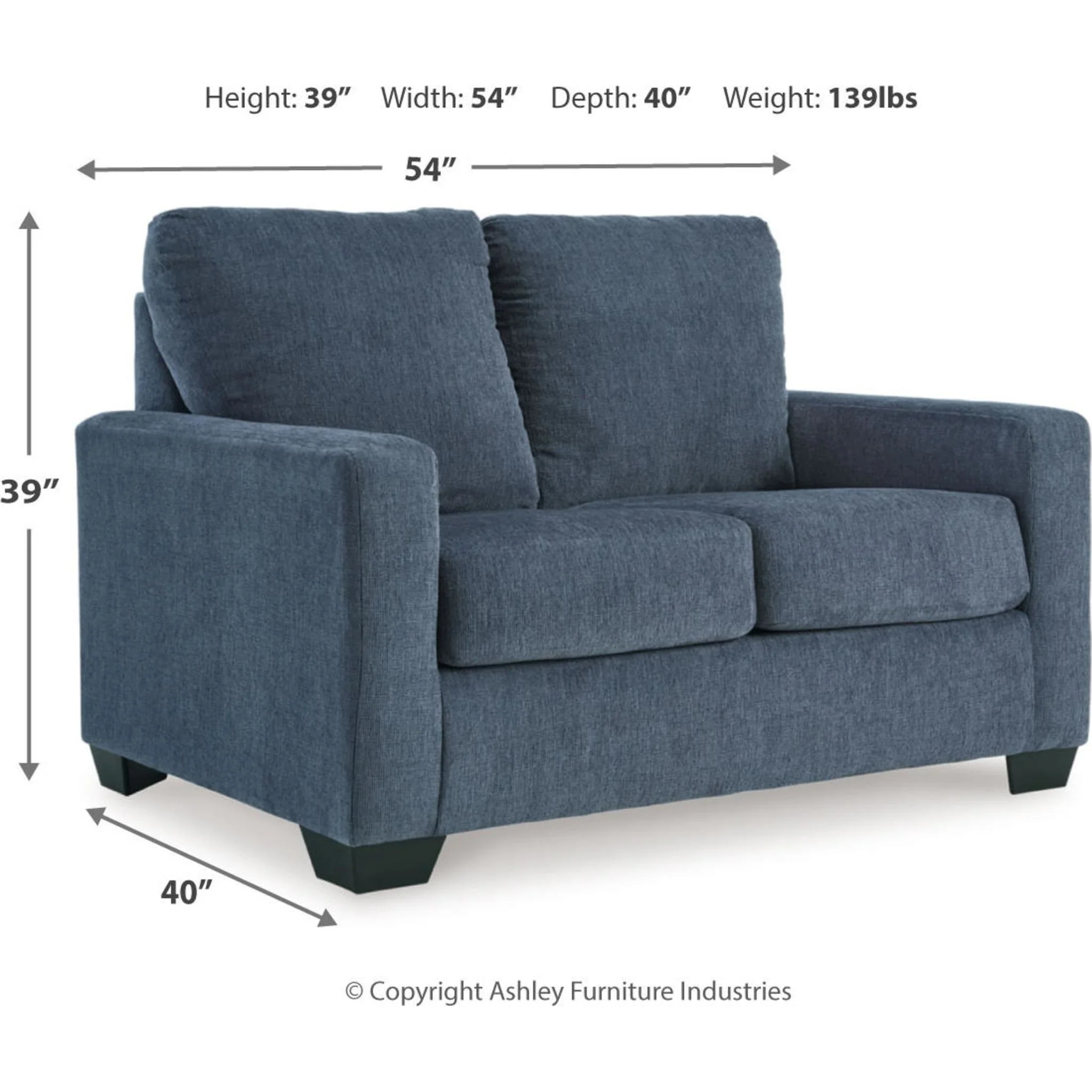 Rannis Twin Sofa Bed - Navy - Image 5