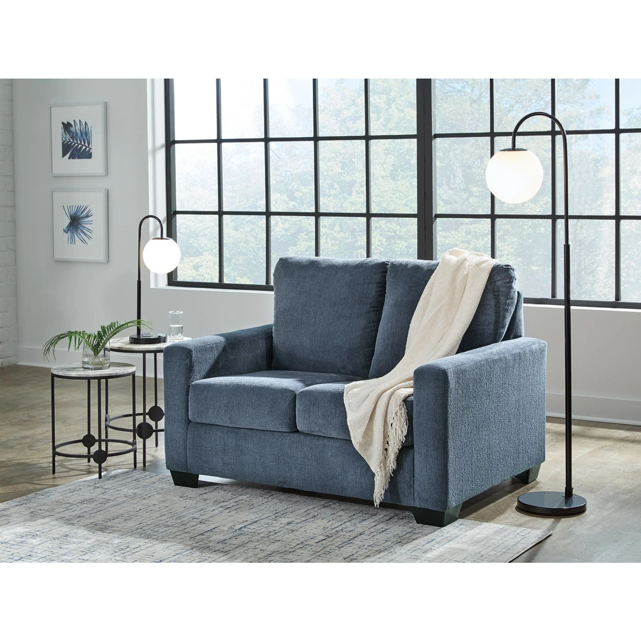 Rannis Twin Sofa Bed - Navy - Image 6