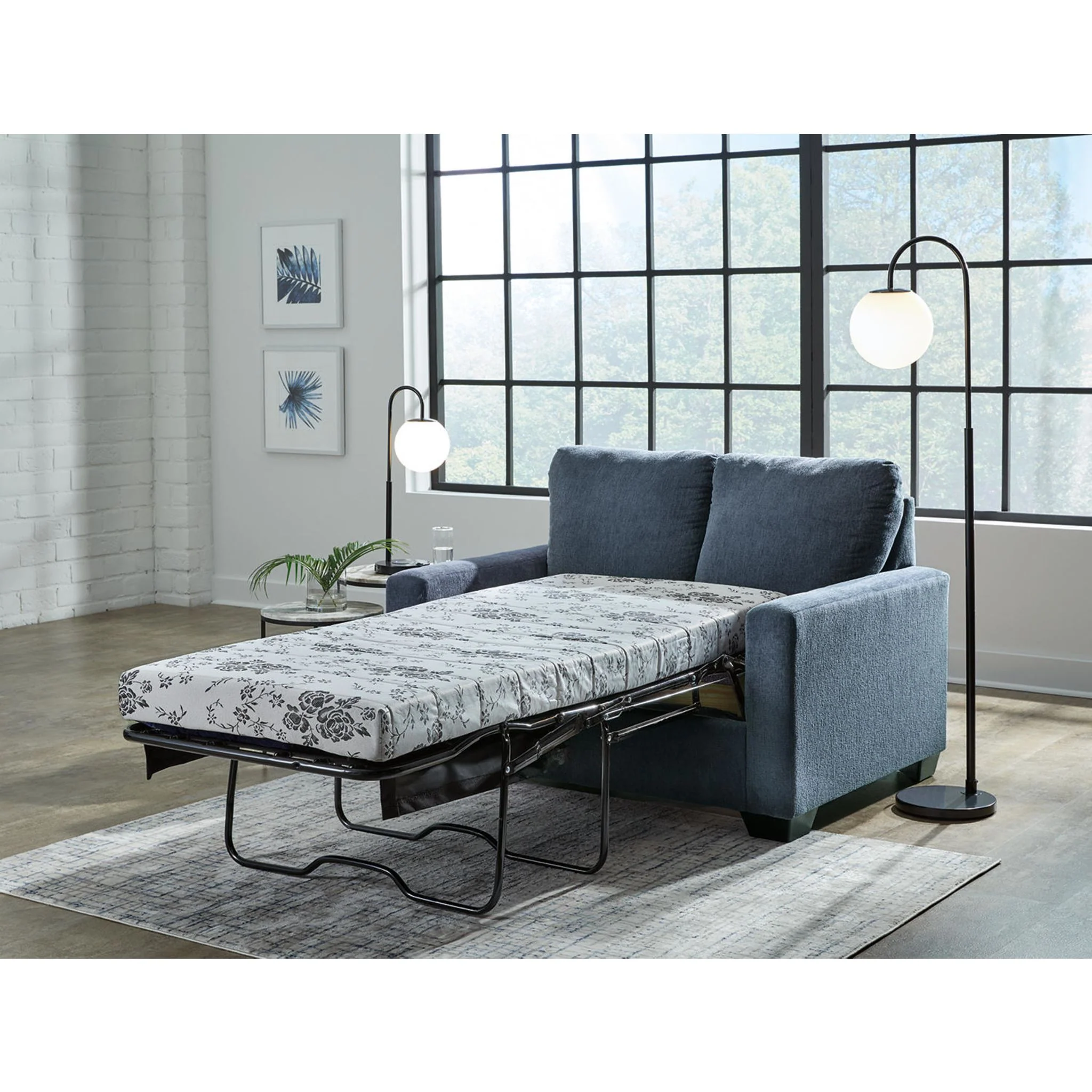 Rannis Twin Sofa Bed - Navy - Image 7